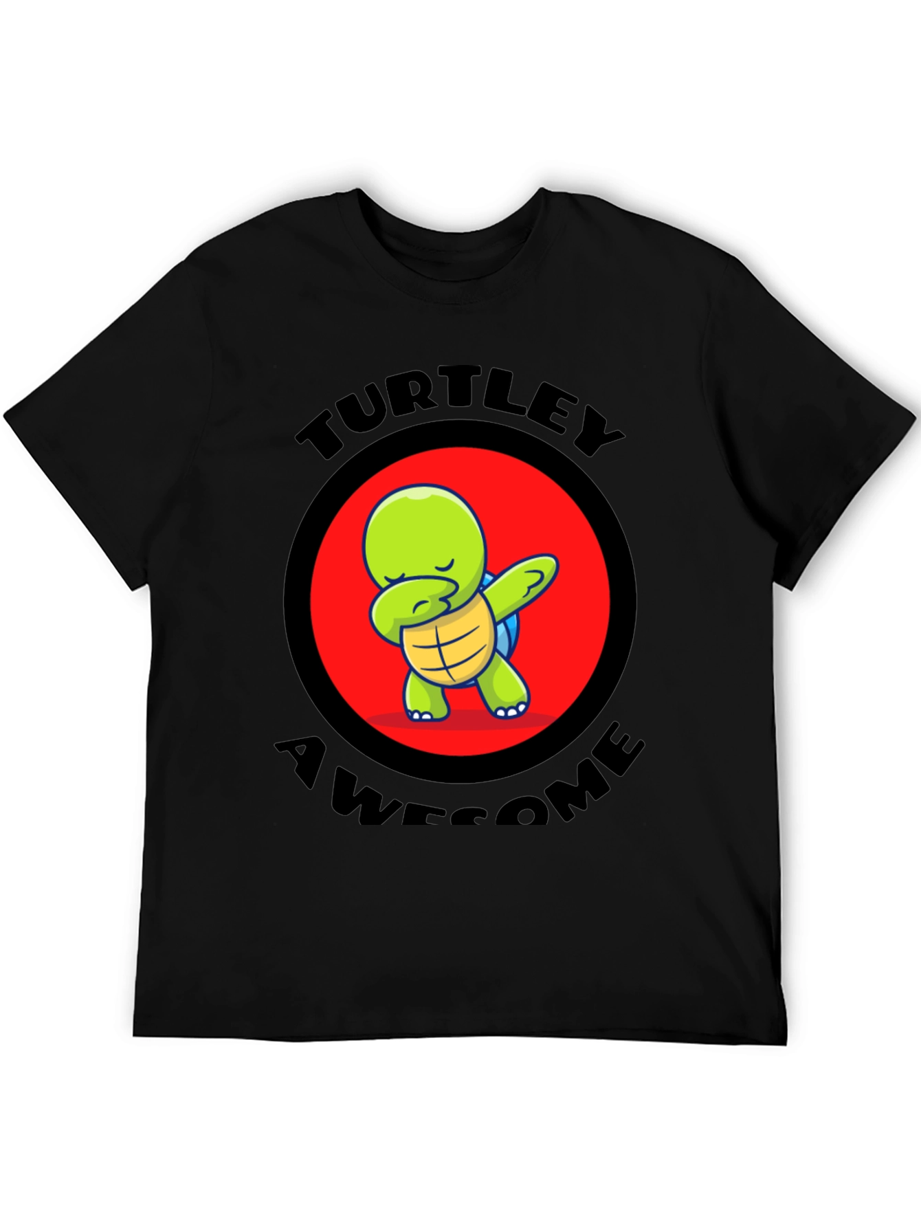 Black Turtley Awesome Turtle Dabbing T-Shirt view 5