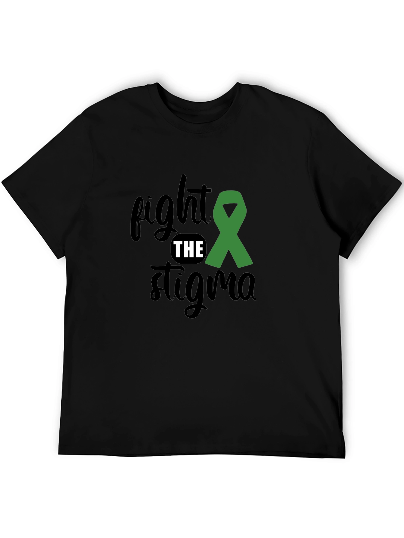 Black Fight the Stigma Awareness T-Shirt view 5