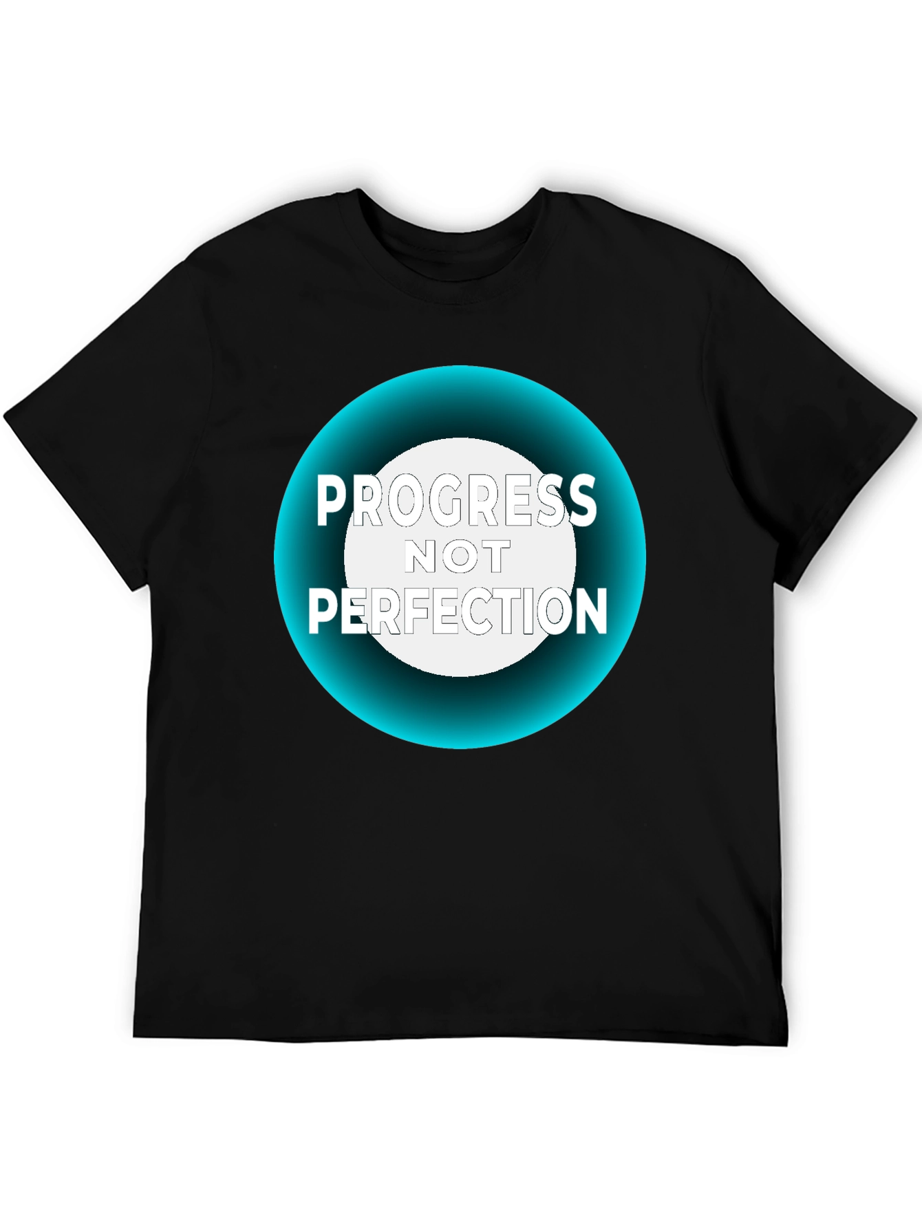 Black Progress Not Perfection Black T-Shirt view 5