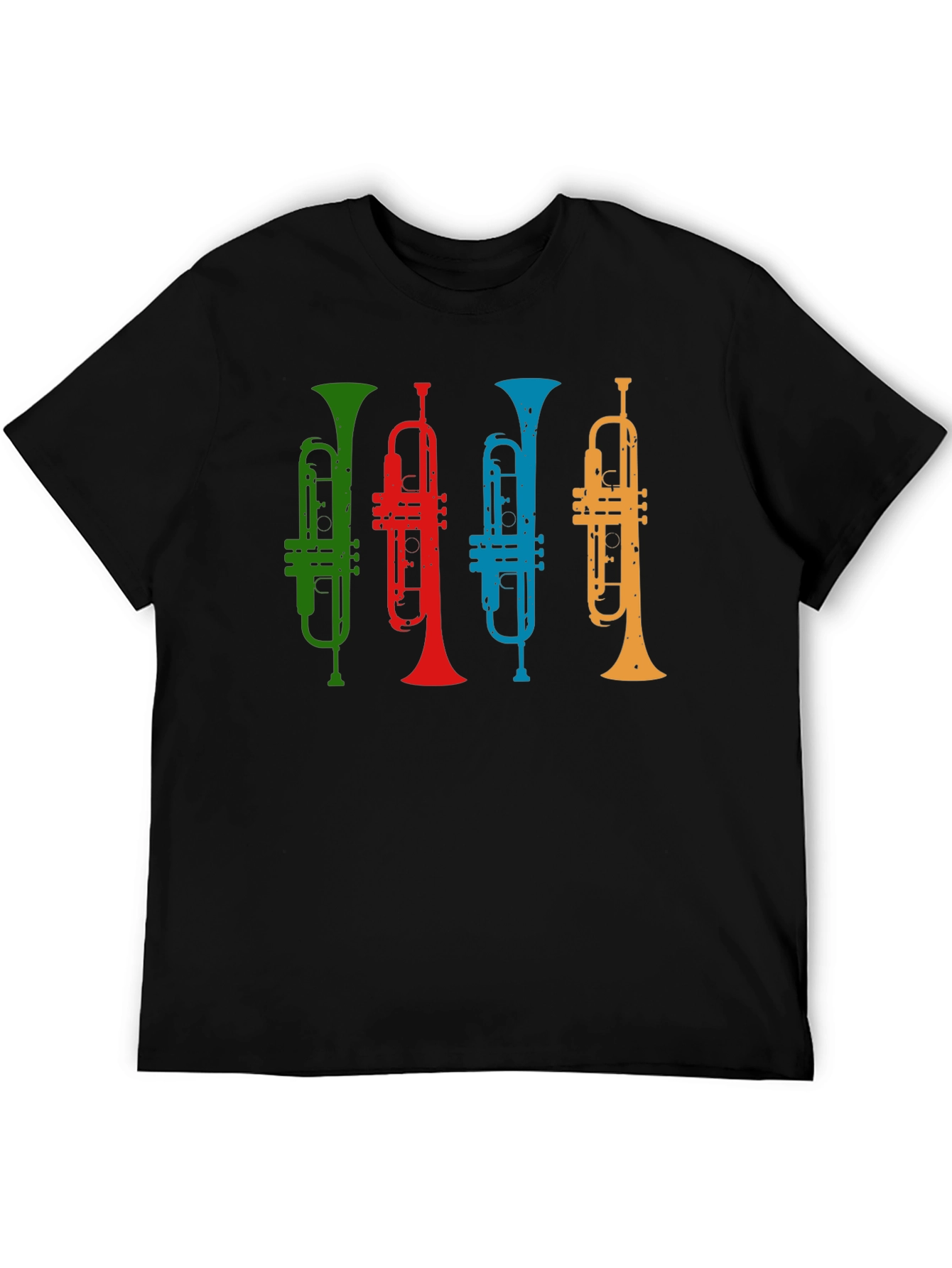 Black Colorful Trumpet T-Shirt - Music Lover Tee view 5