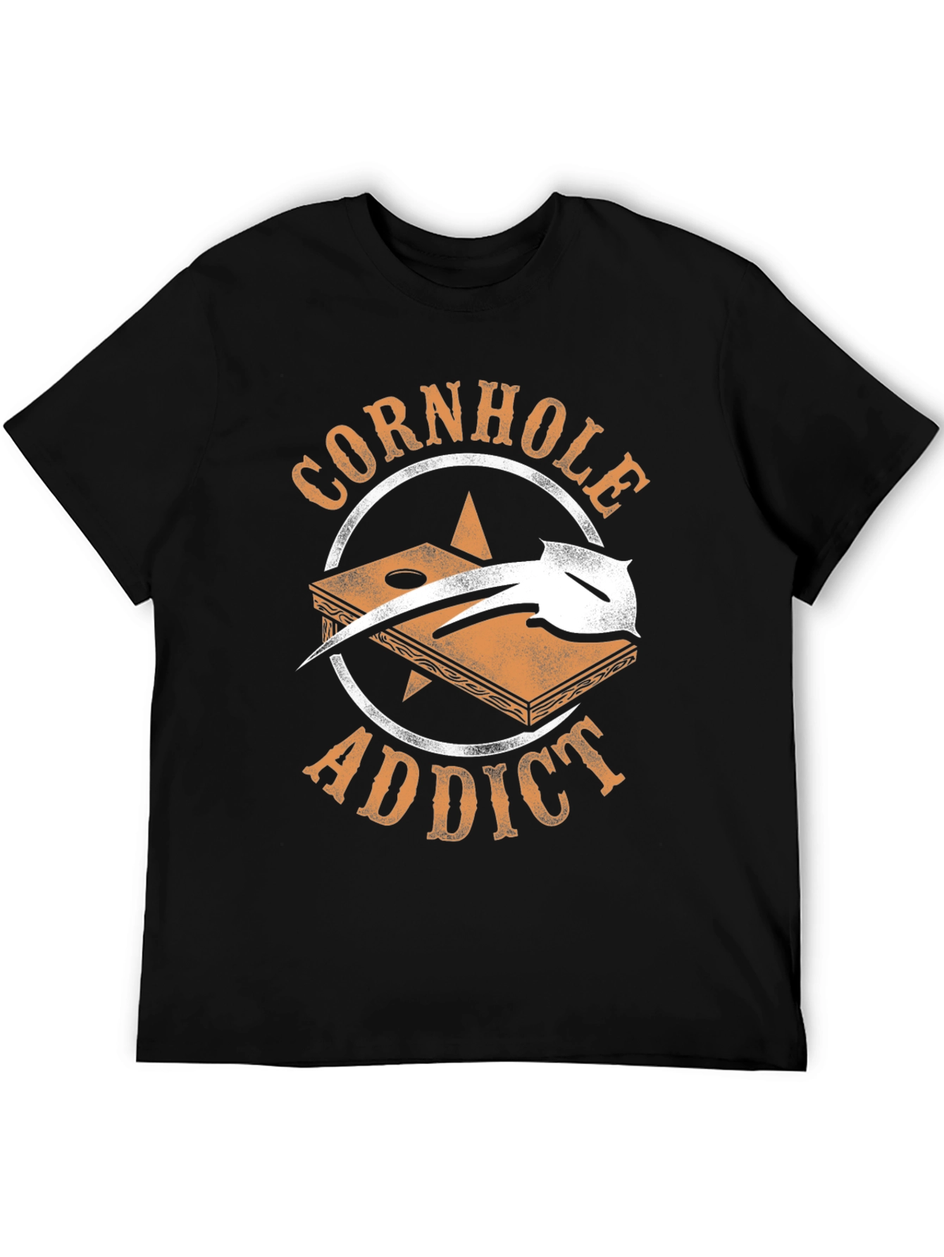 Black Cornhole Addict Graphic T-Shirt view 5