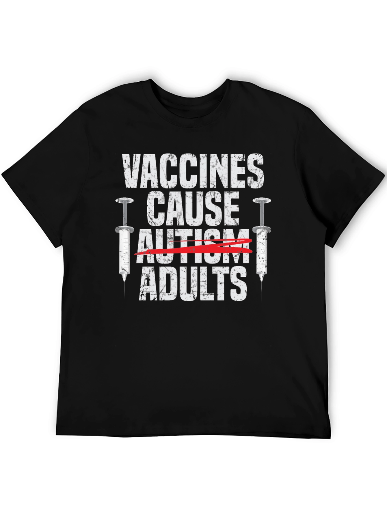 Black Vaccines Cause Adults Graphic T-Shirt view 5