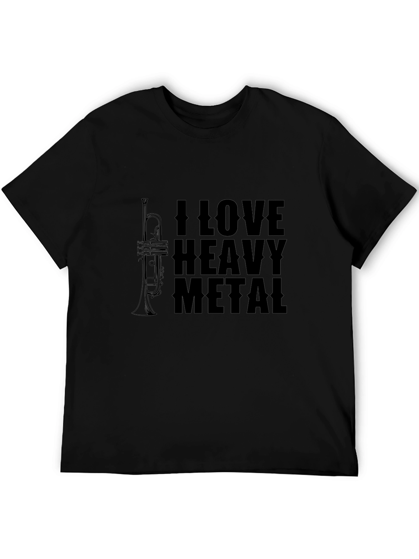 Black I Love Heavy Metal T-Shirt - Black Graphic Tee view 5