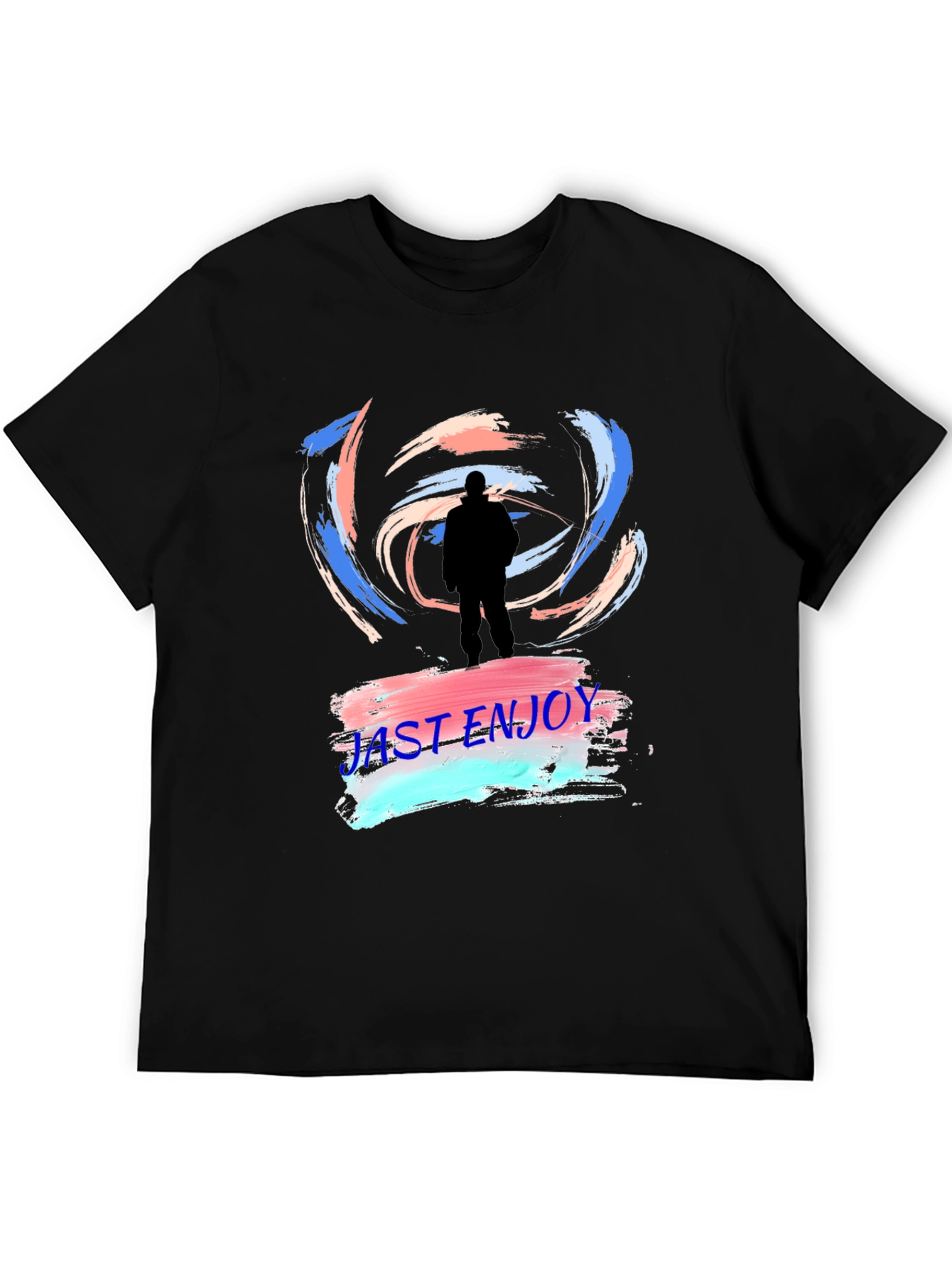 Black Just Enjoy Black Graphic Tee - Trendy Casual Wear view 5