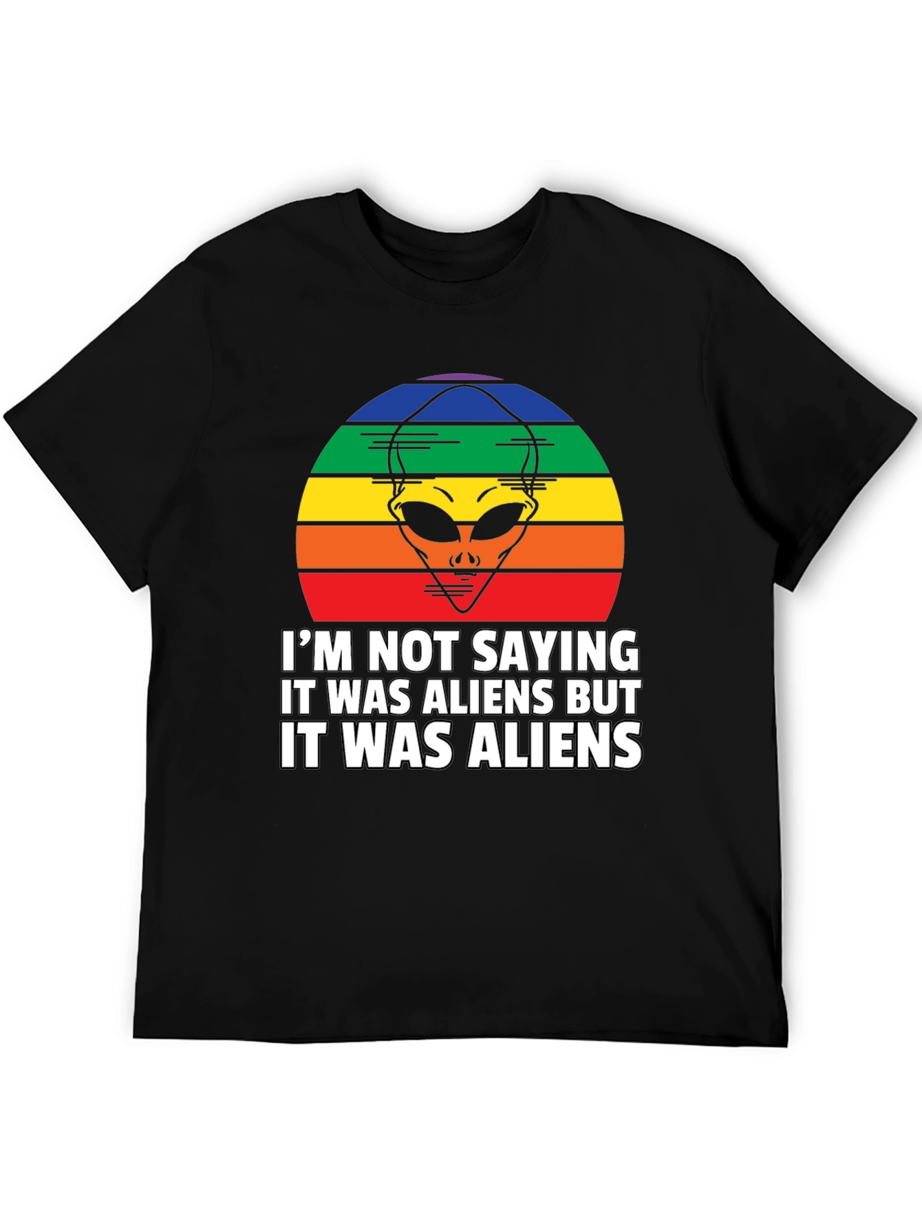 Black Retro Alien Graphic T-Shirt: I'm Not Saying... But Aliens! view 5