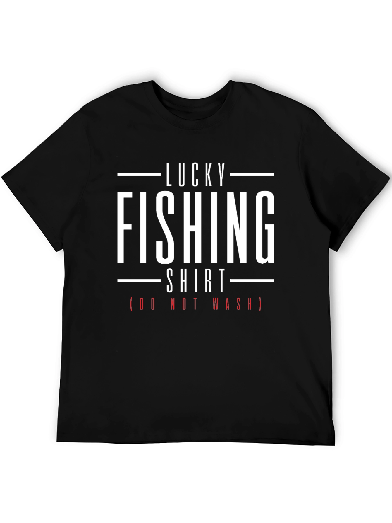 Black Lucky Fishing Shirt - Novelty Graphic Tee view 5