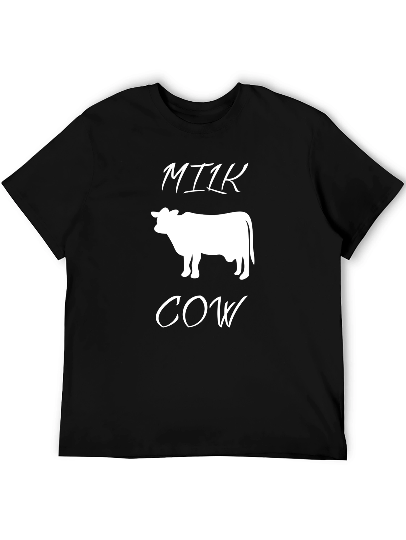 Black Milk Cow T-Shirt - Unique Graphic Tee view 5