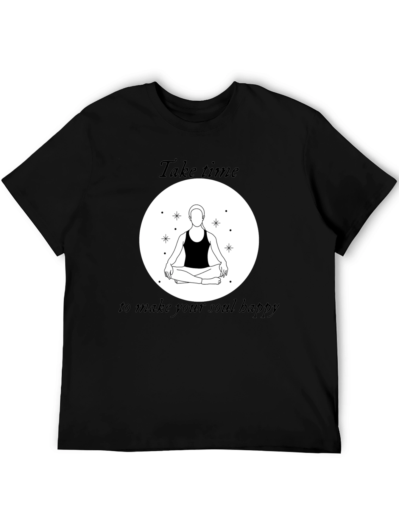 Black Zen Meditation T-Shirt - Take Time for Your Soul view 5