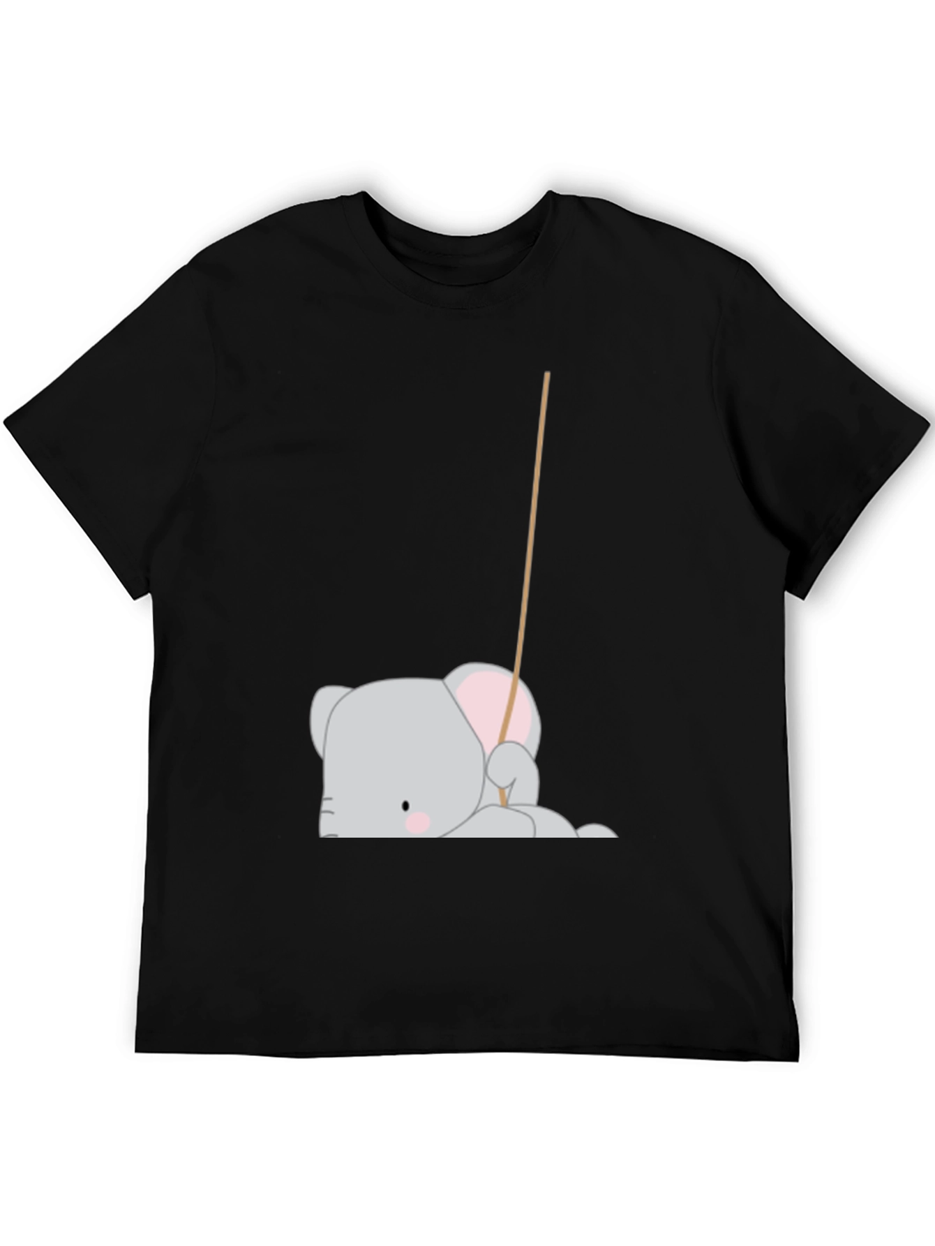 Black Cute Elephant T-Shirt - Black view 5