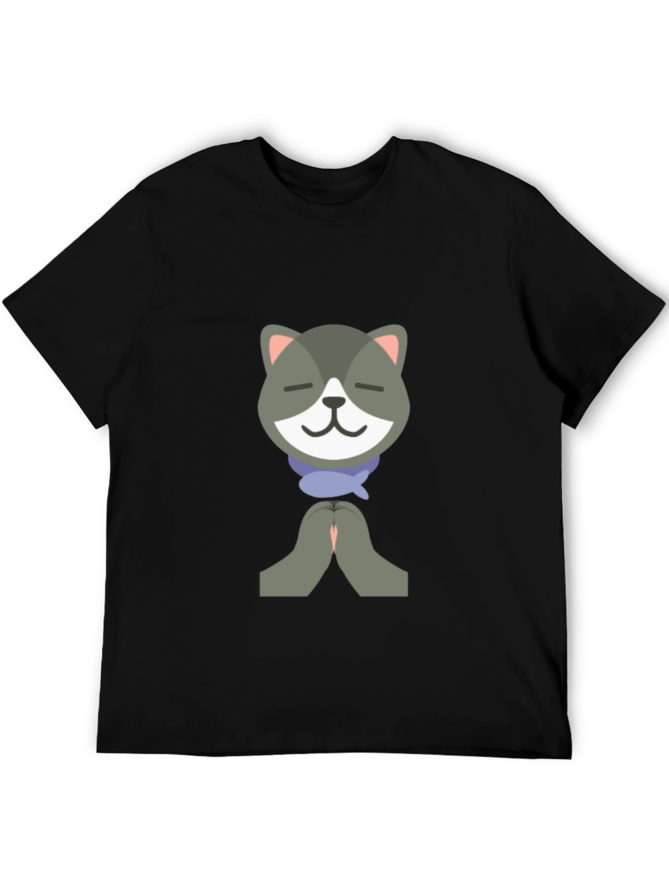 Black Namaste Cat Graphic T-Shirt view 5