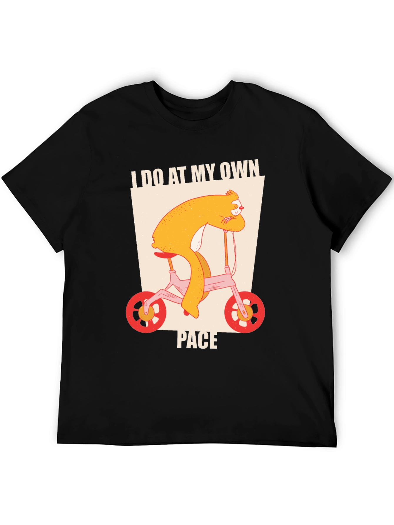Black Sloth Biking T-Shirt - I Do At My Own Pace Tee view 5