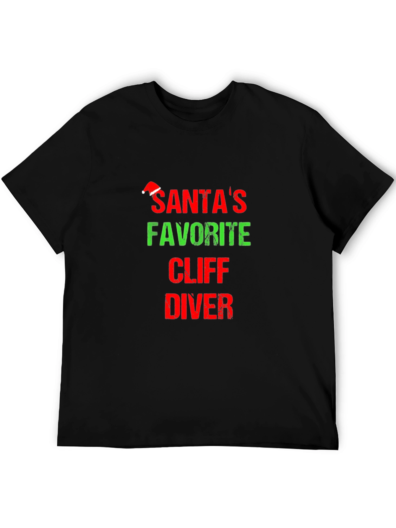 Black Santa's Favorite Cliff Diver T-Shirt Holiday Tee view 5