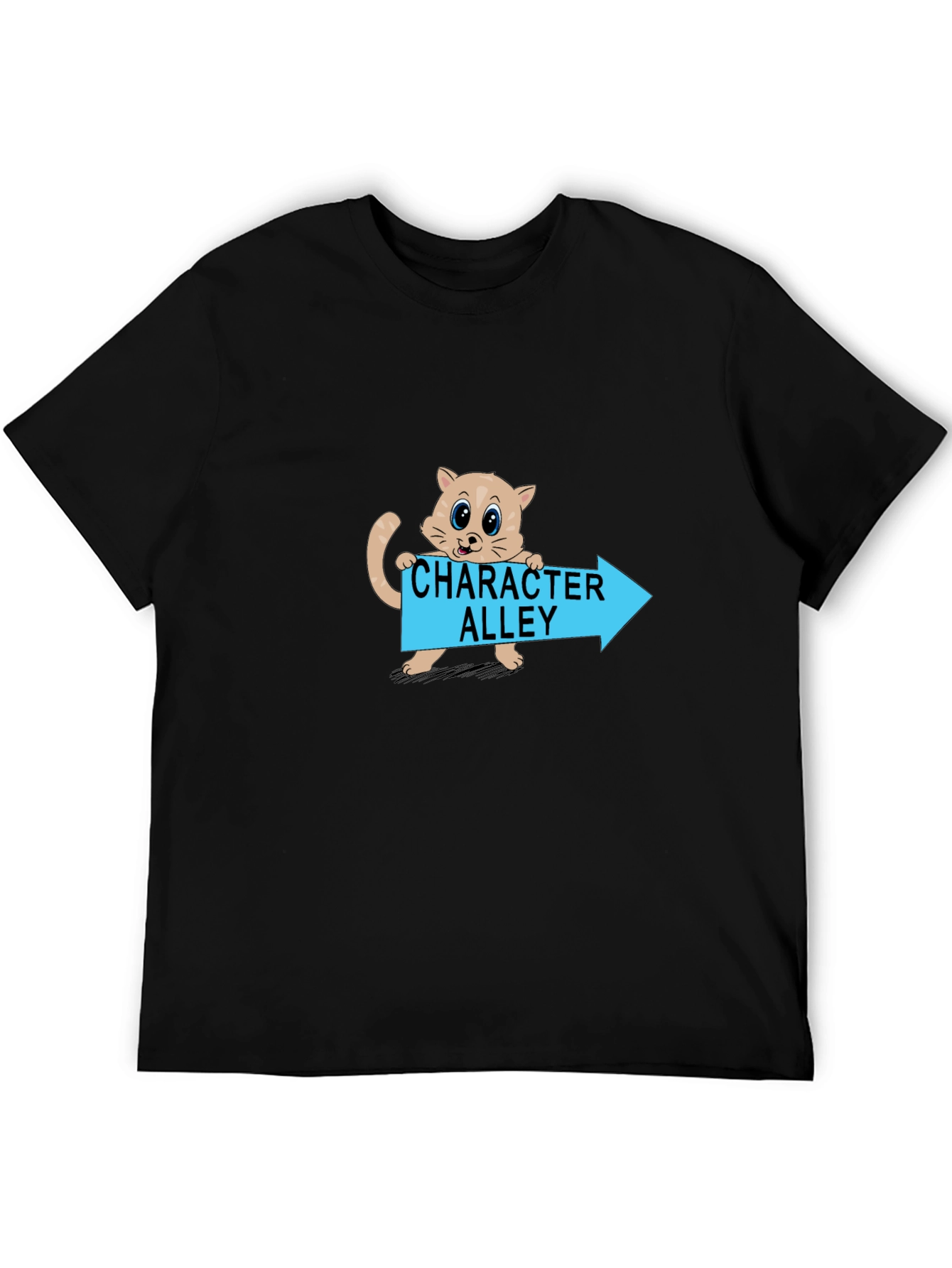 Black Character Alley Cat T-Shirt - Funny Cartoon Tee view 5