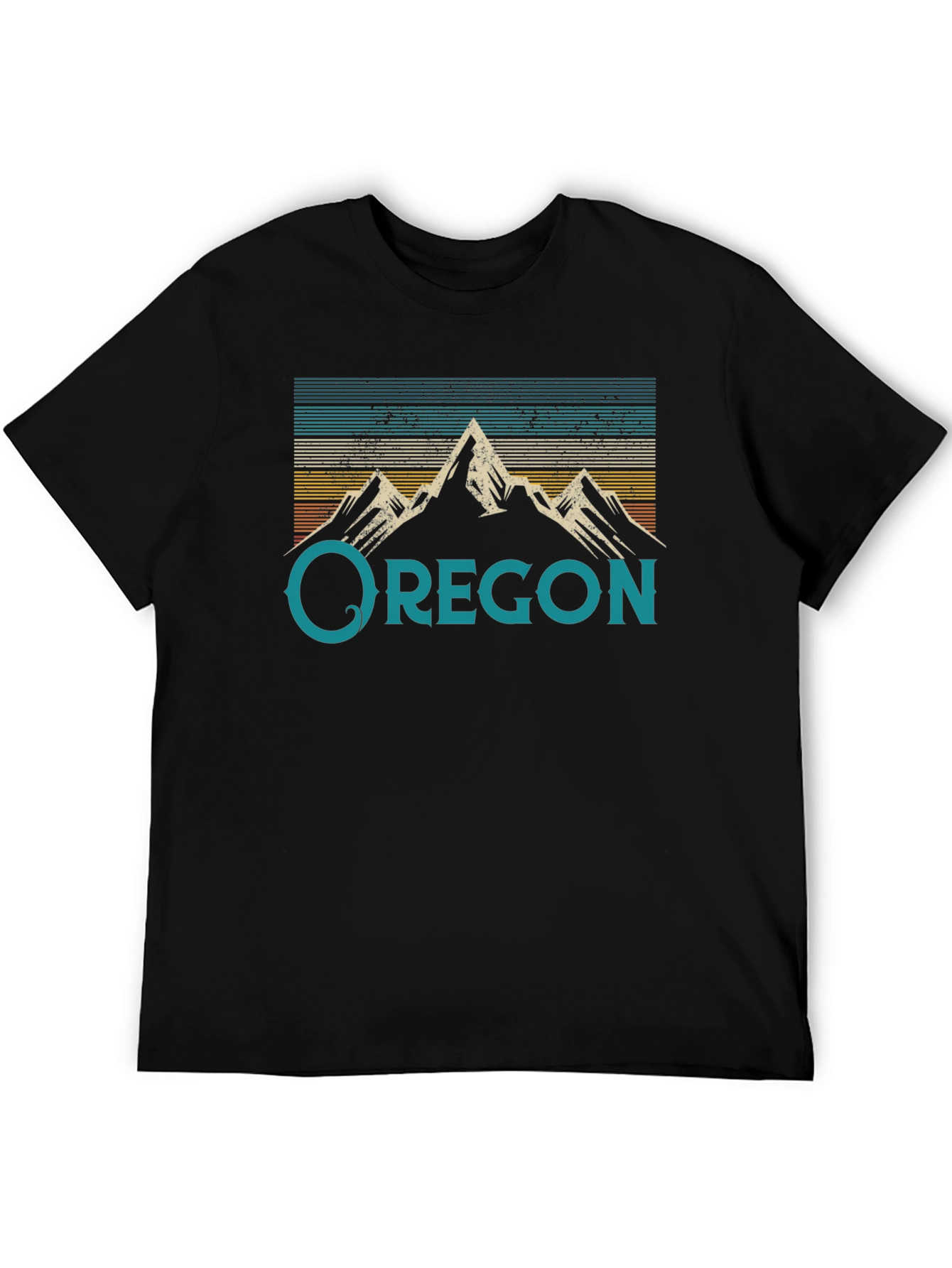 Black Oregon Mountain Graphic Tee - Retro Style view 5