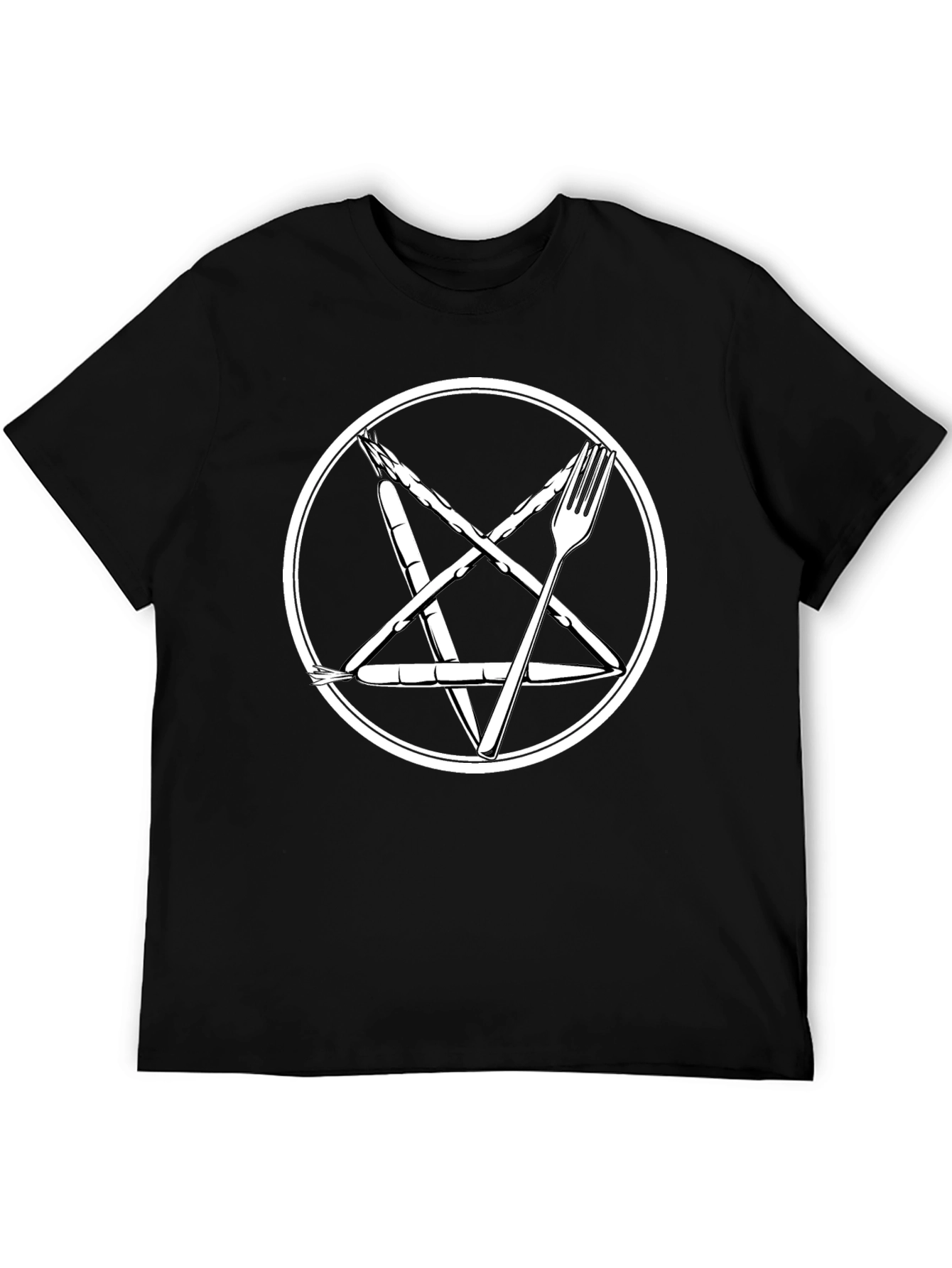 Black Culinary Pentagram T-Shirt - Black view 5
