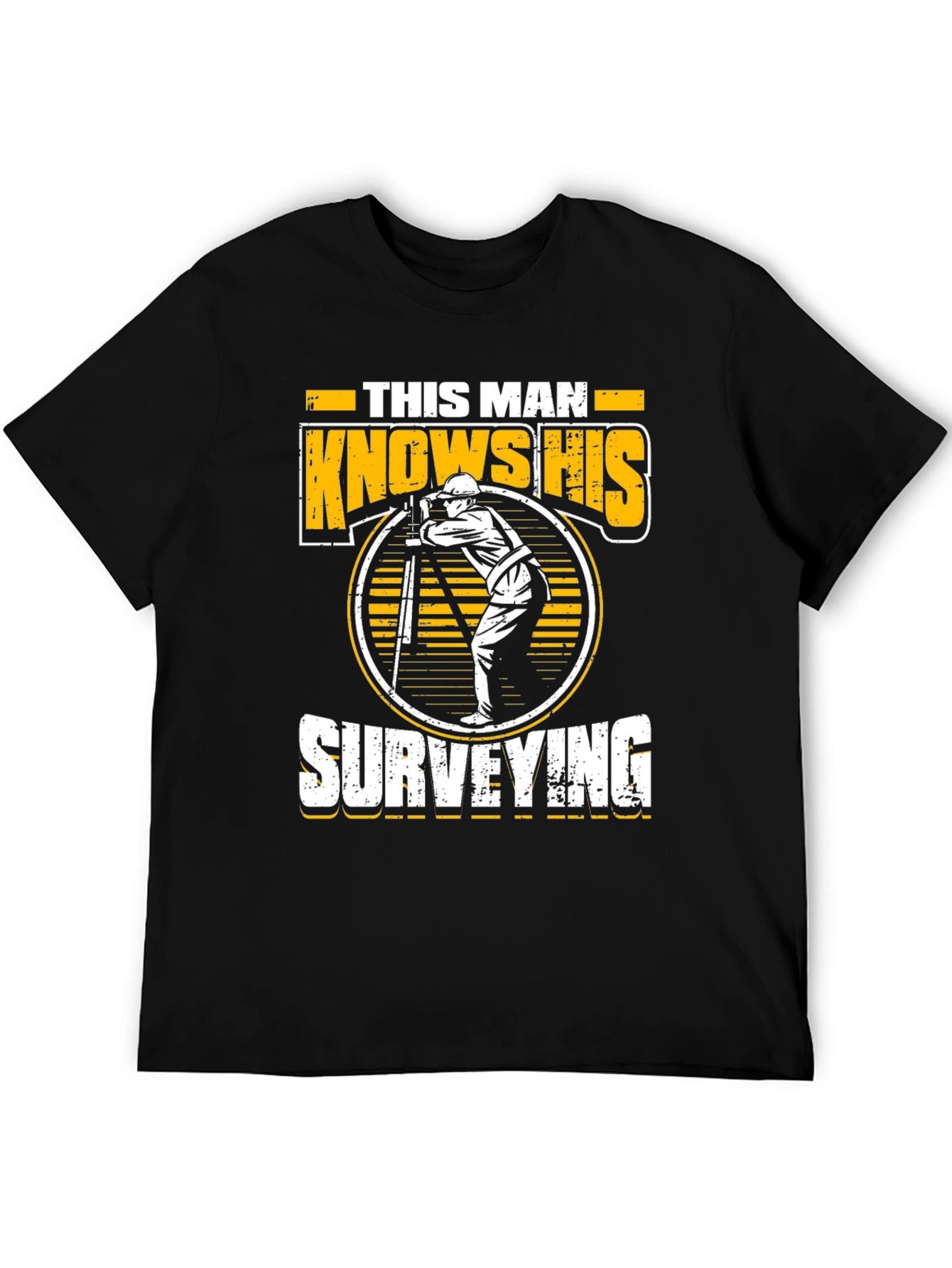 Black Surveyor Graphic Tee - This Man Knows His Surveying view 5