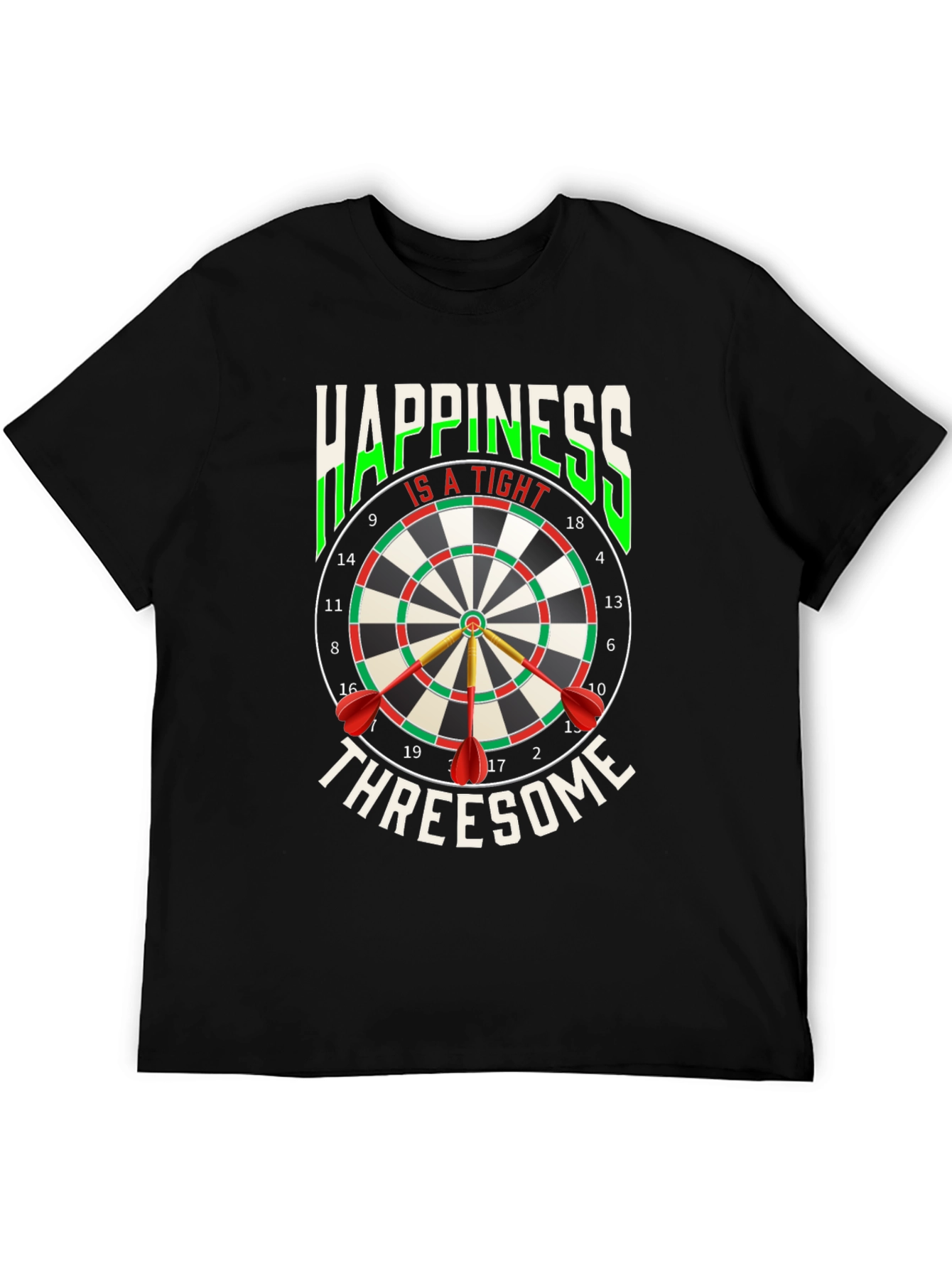 Black Happiness Is A Tight Threesome Dart T-Shirt view 5