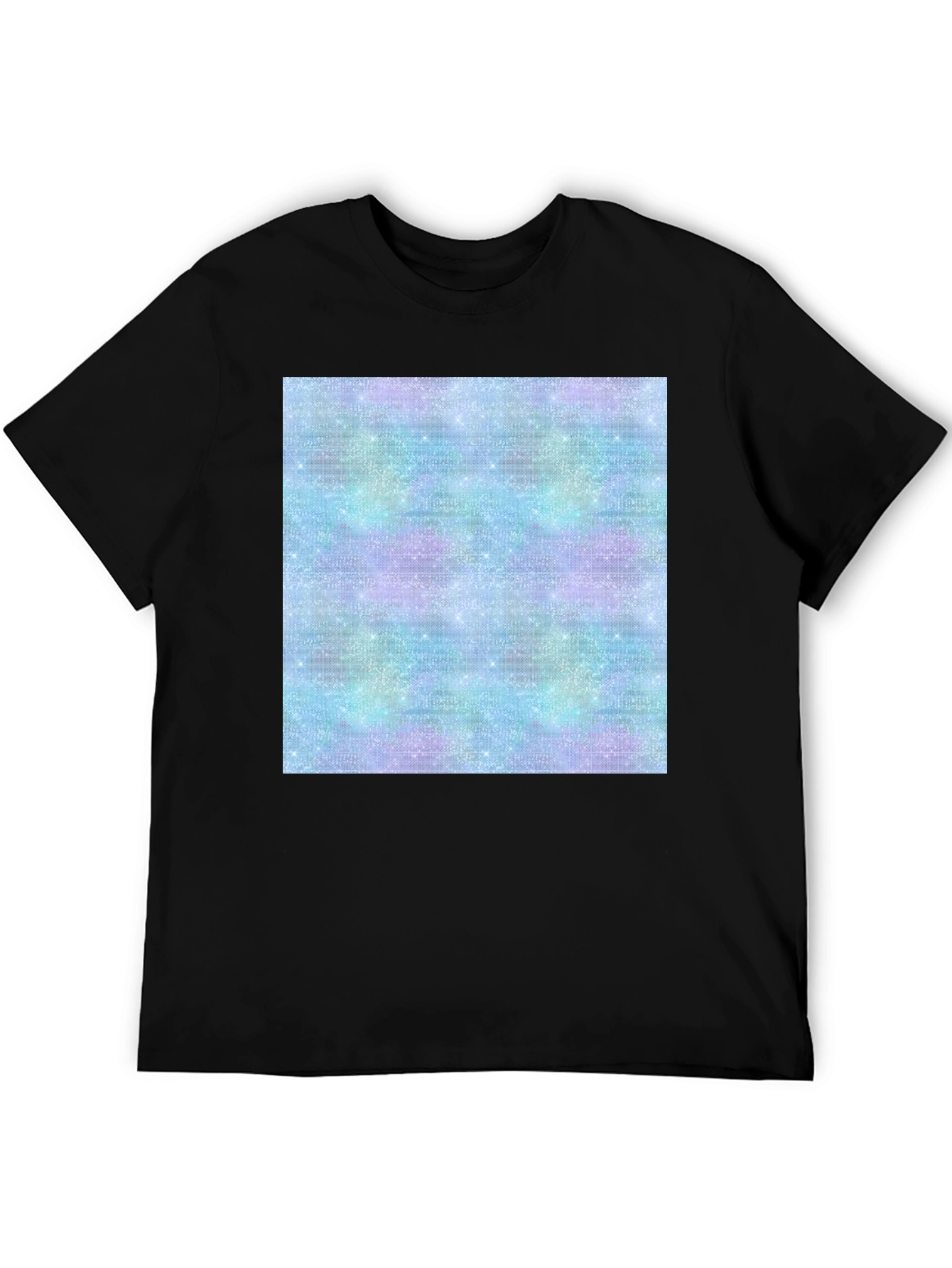 Black Galaxy Sparkle Tee - Trendy Print view 5