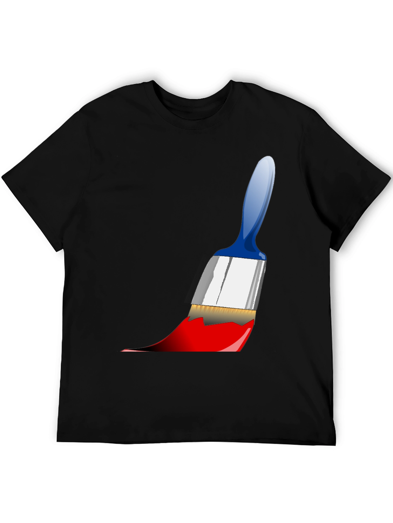 Black Paintbrush Graphic Tee - Artistic Expression view 5
