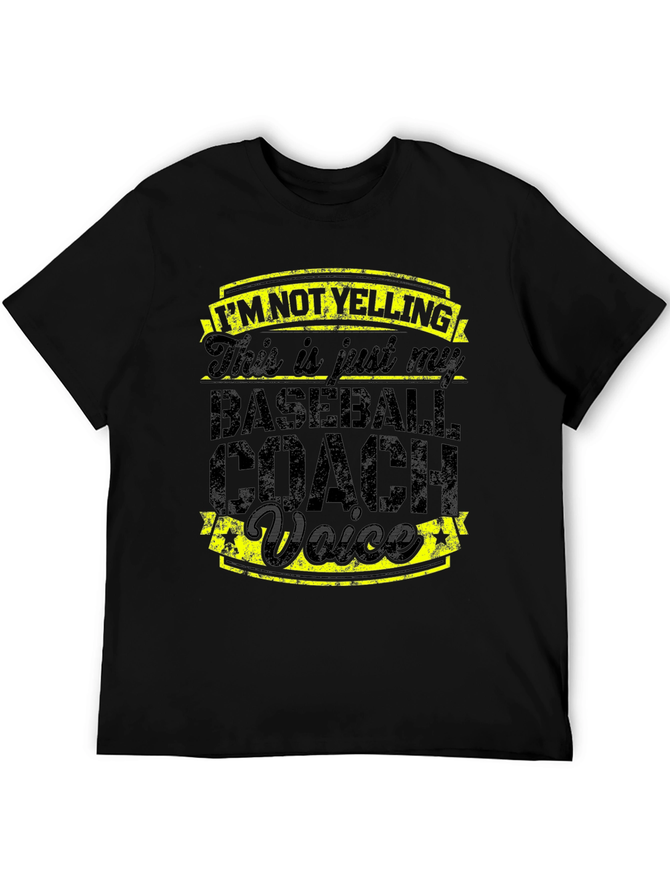 Black Baseball Coach Voice T-Shirt - Funny Sports Tee view 5