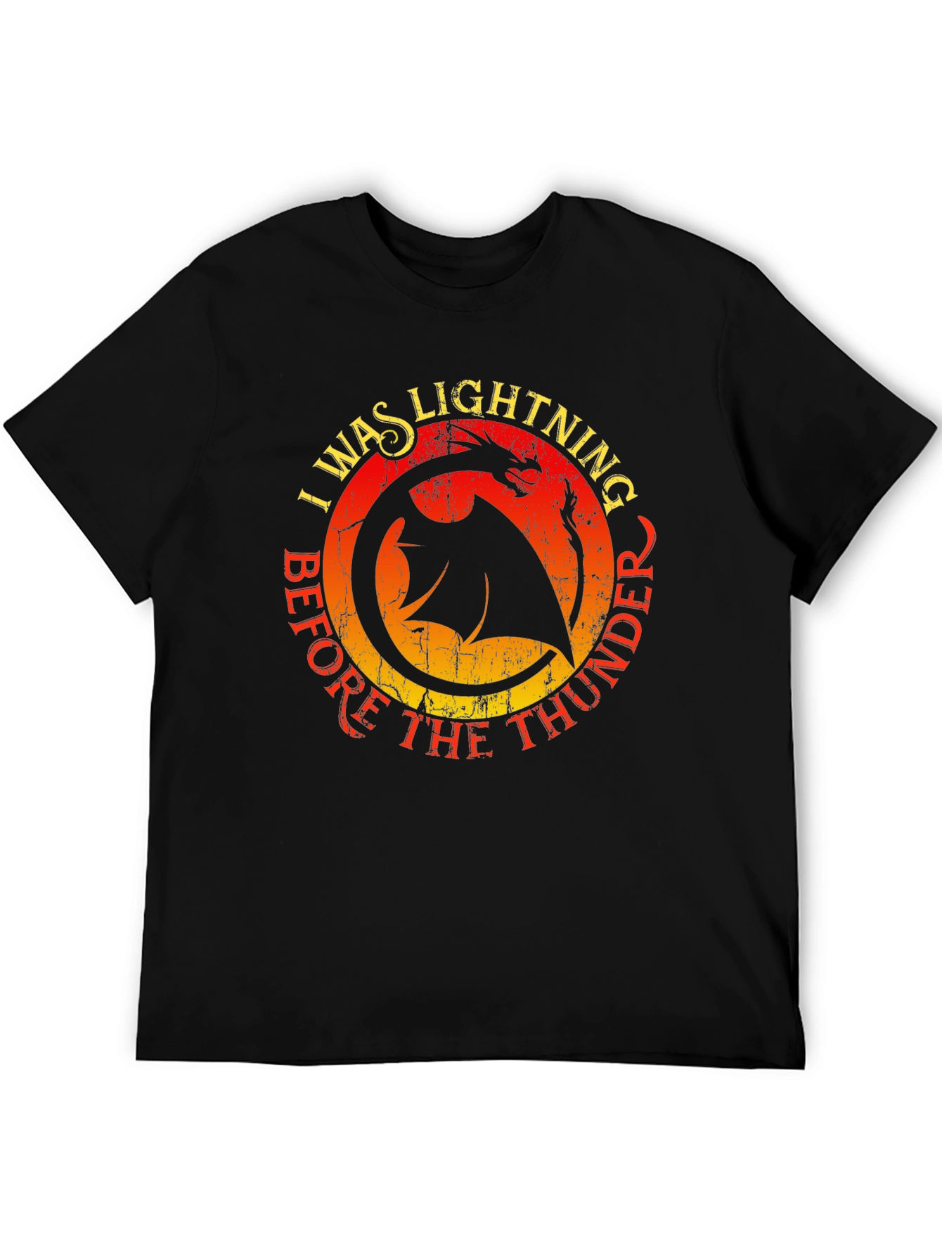 Black Dragon Lightning Thunder Graphic Tee view 5