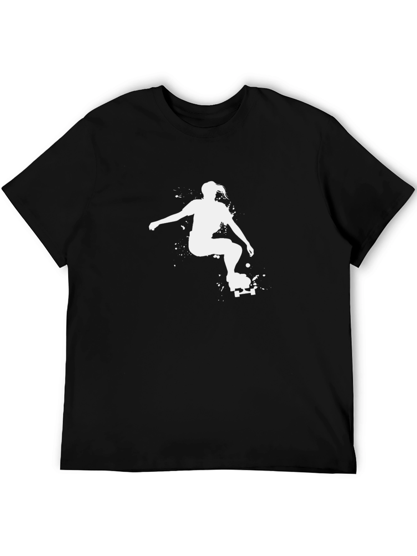 Black Skateboard Girl Graphic Tee - Black view 5