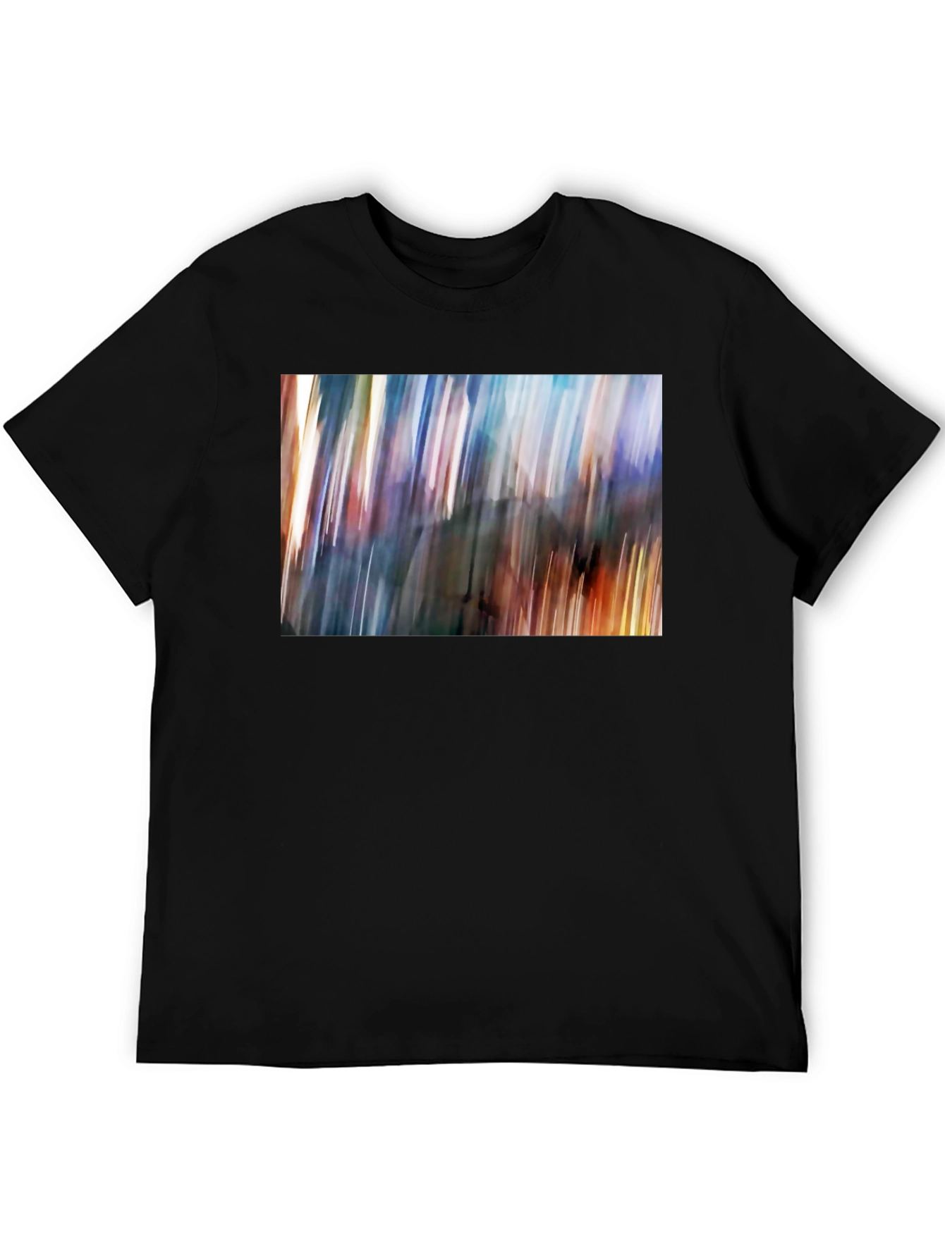 Black Abstract Blur Art Print Black T-Shirt view 5