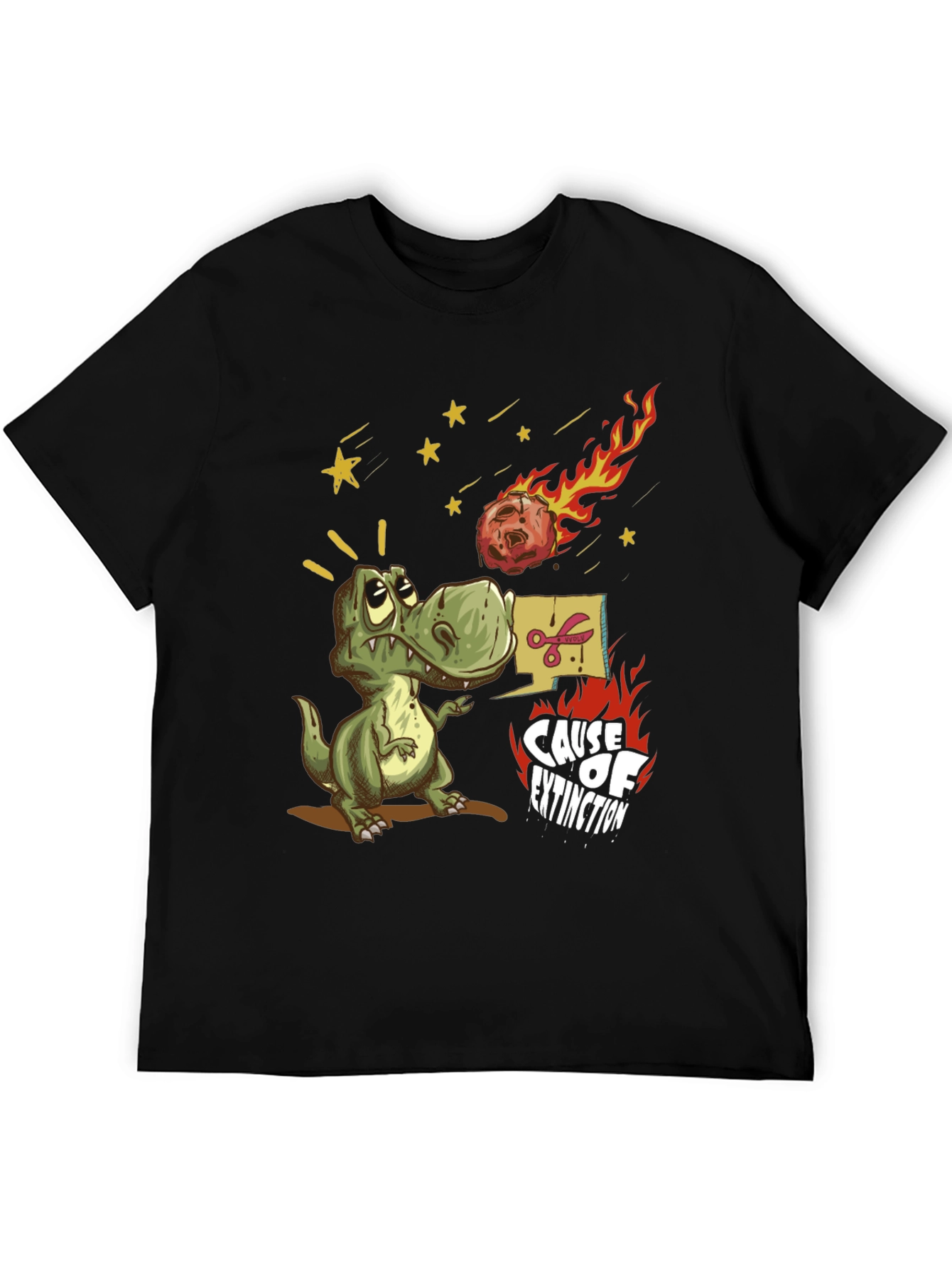 Black Dinosaur Extinction Graphic T-Shirt view 5