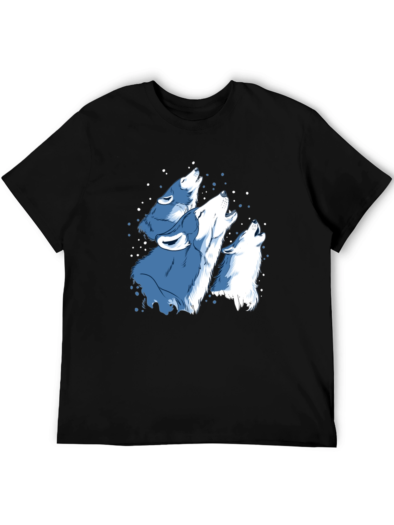 Black Men's Black Wolf Pack Graphic T-Shirt view 5