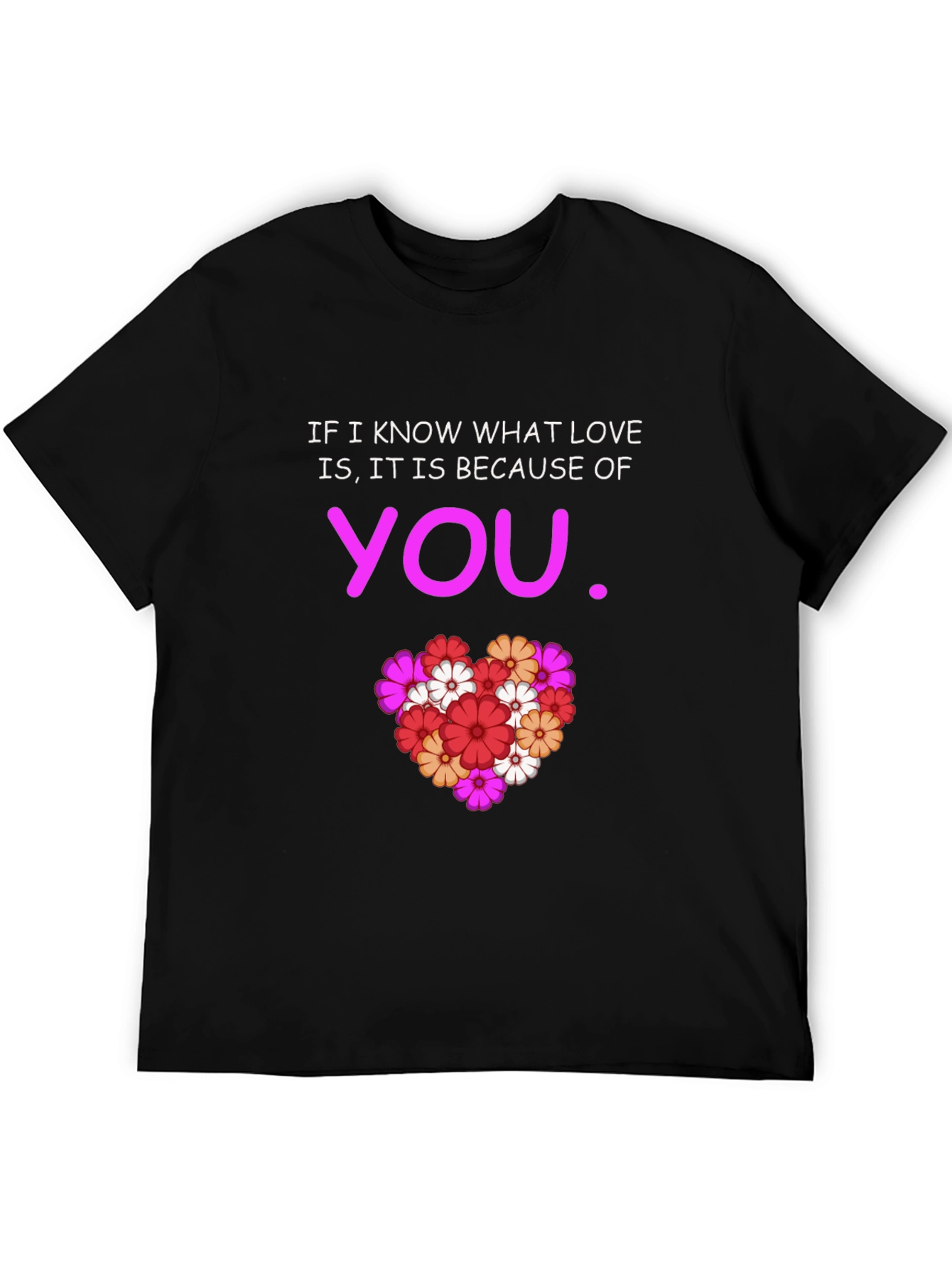 Black Love is You T-Shirt - Floral Heart Graphic Tee view 5