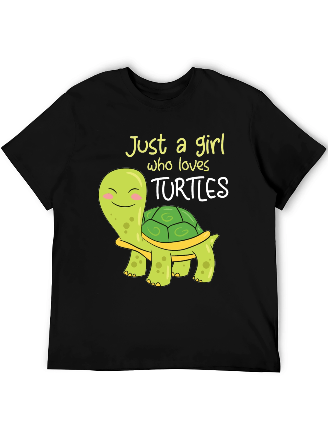Black Cute Turtle Lover T-Shirt - Just A Girl Who Loves Turtles! view 5