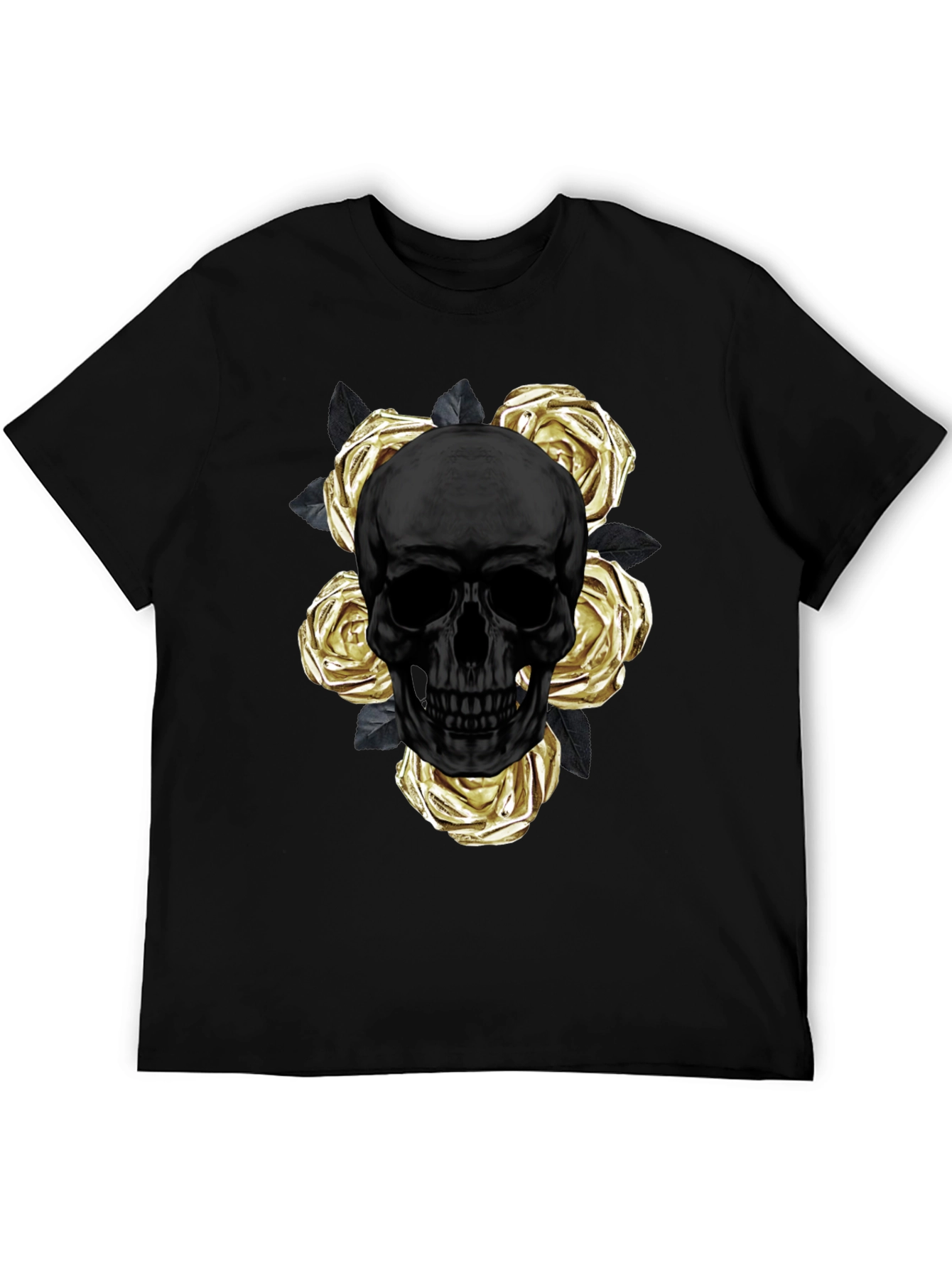 Black Skull & Roses Graphic Tee - Modern Style view 5