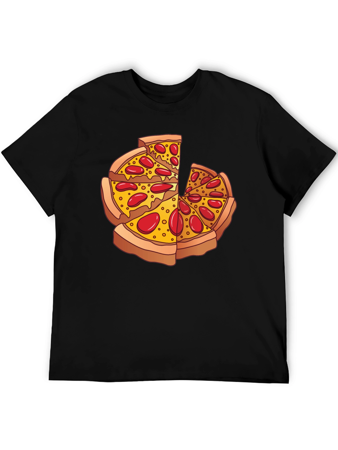 Black Pizza Slice Graphic Black T-Shirt view 5