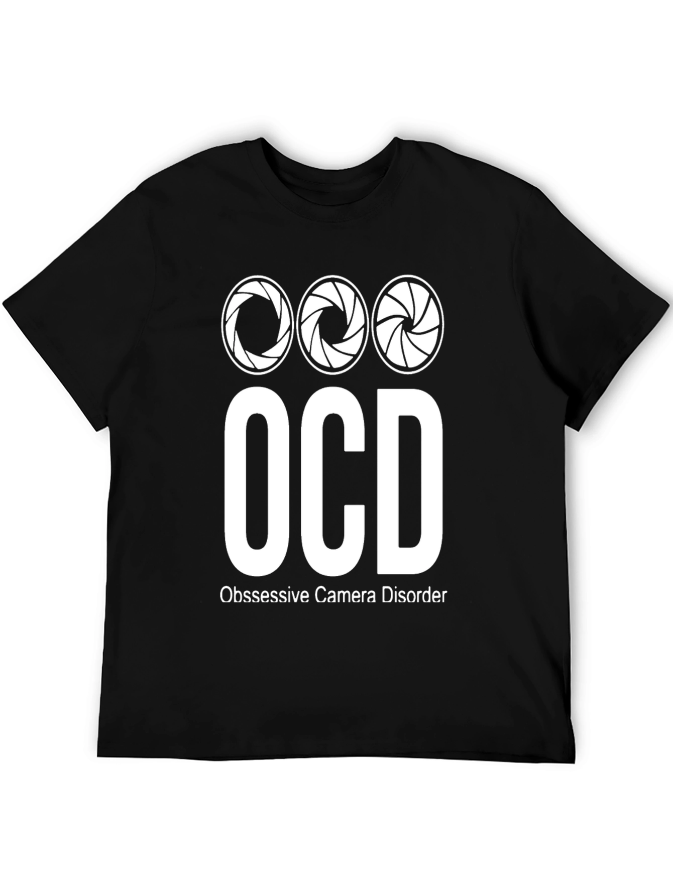 Black OCD Obsessive Camera Disorder Graphic T-Shirt view 5