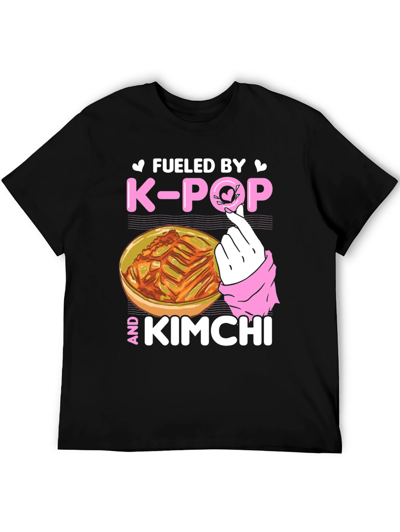 Black Fueled by K-POP and Kimchi T-Shirt view 5