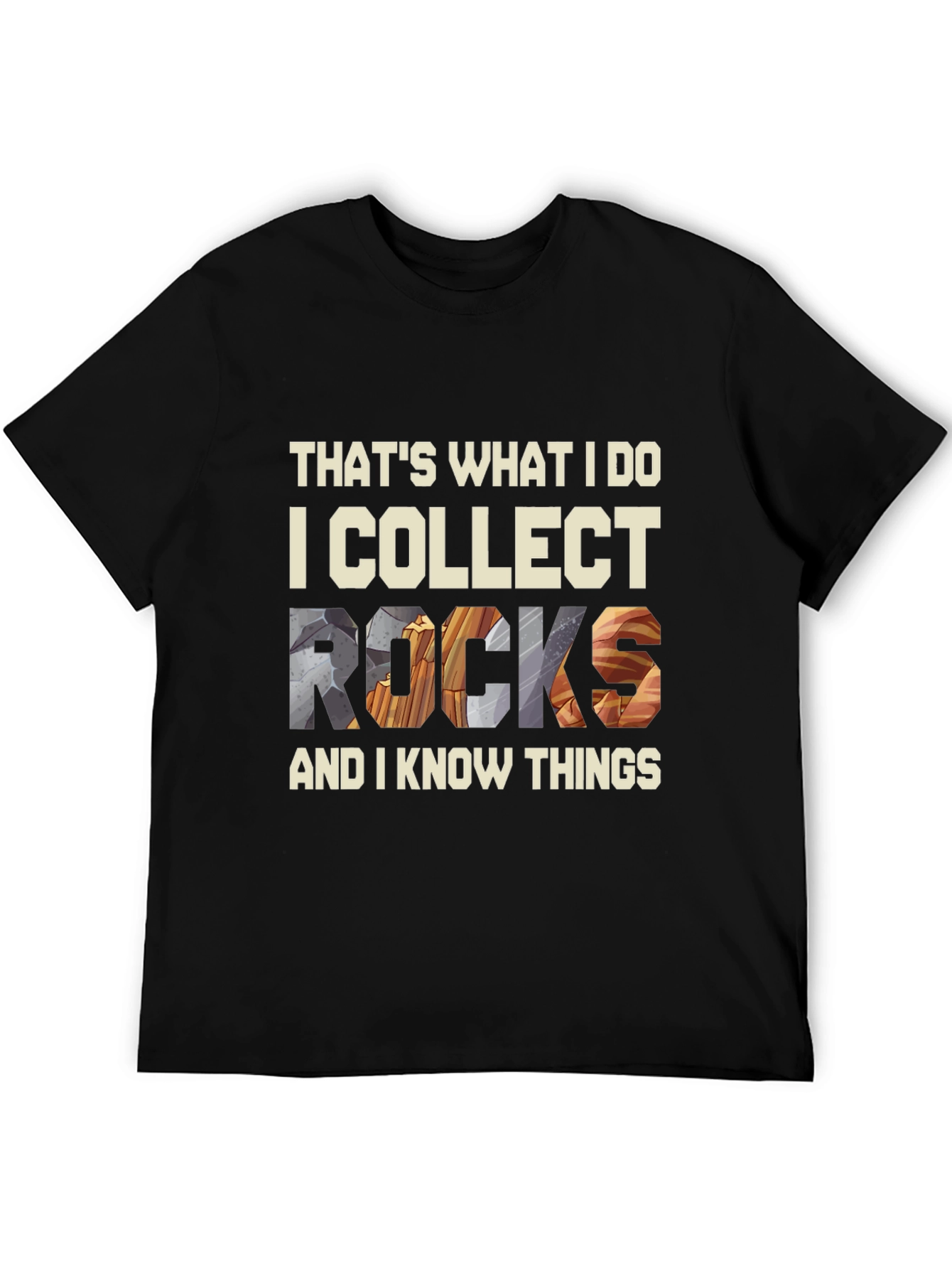 Black I Collect Rocks T-Shirt: Geologist Humor Tee view 5