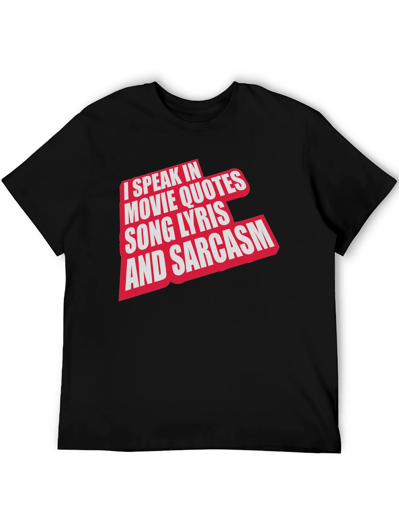 Black Movie Quotes & Sarcasm Black T-Shirt view 5