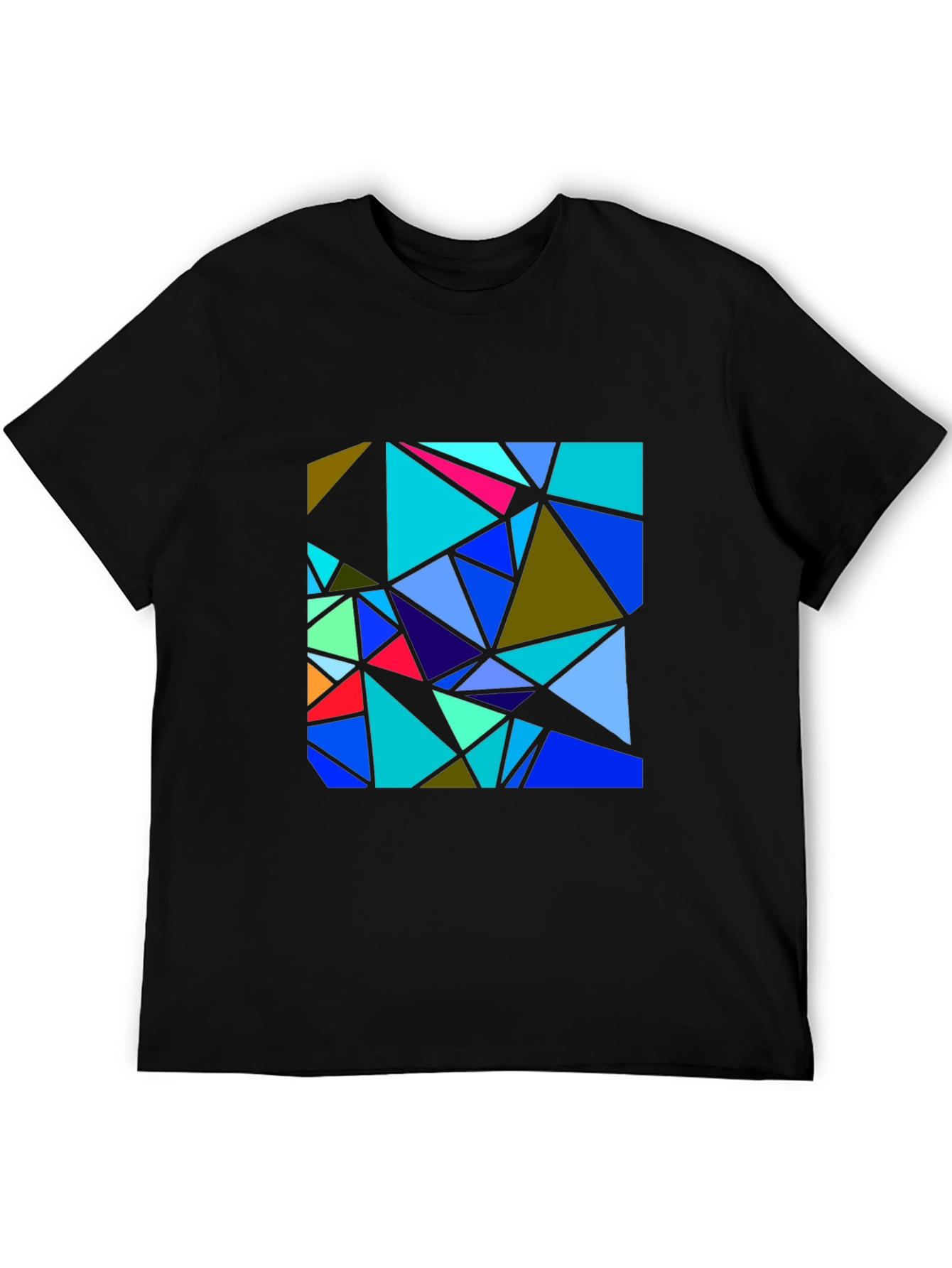Black Abstract Geometric Triangle T-Shirt view 5