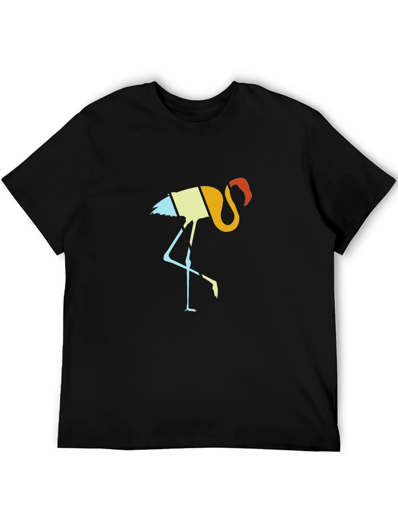 Black Retro Flamingo Graphic Tee - Black view 5