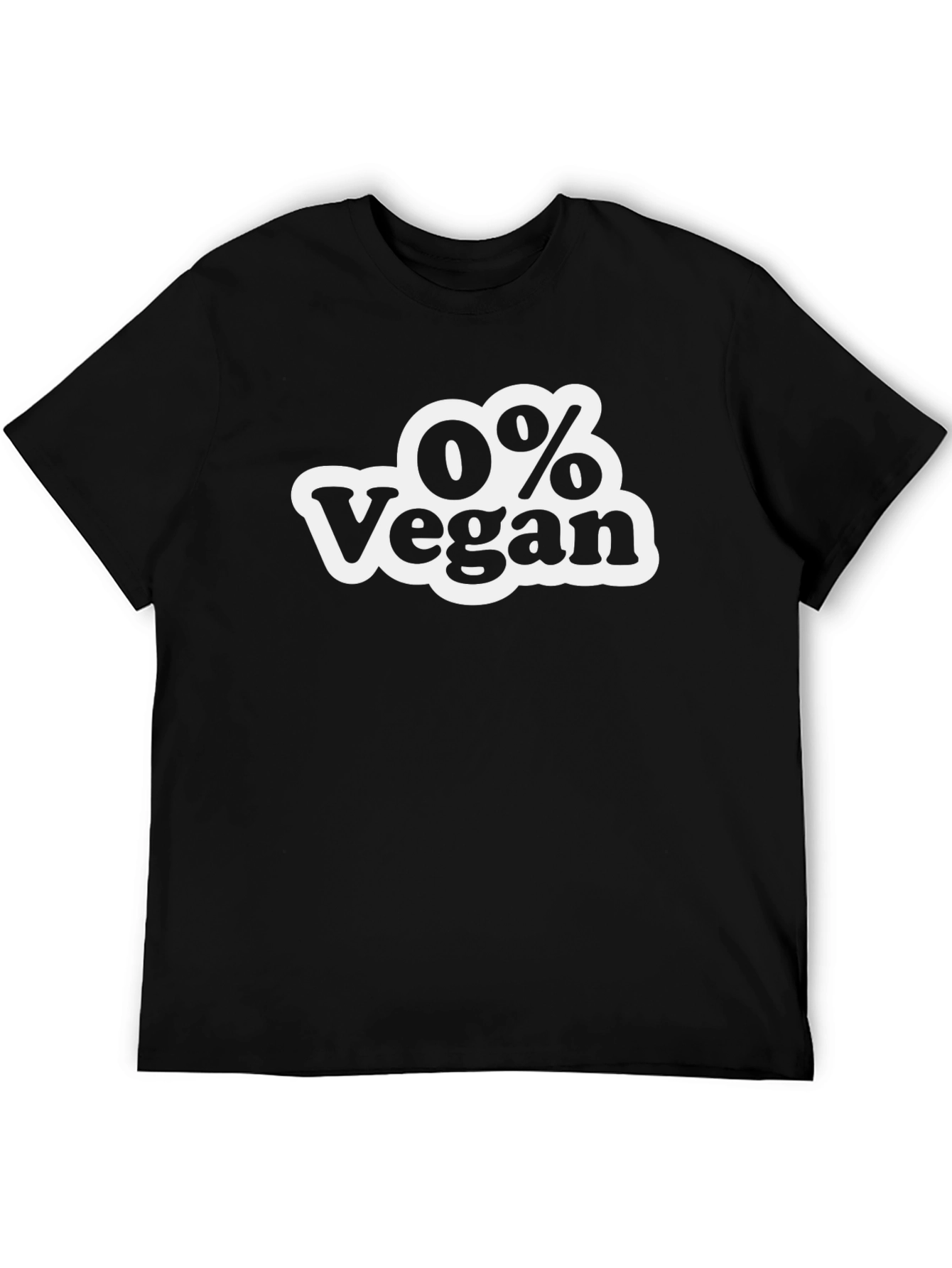 Black 0% Vegan Men's Black Graphic T-Shirt view 5