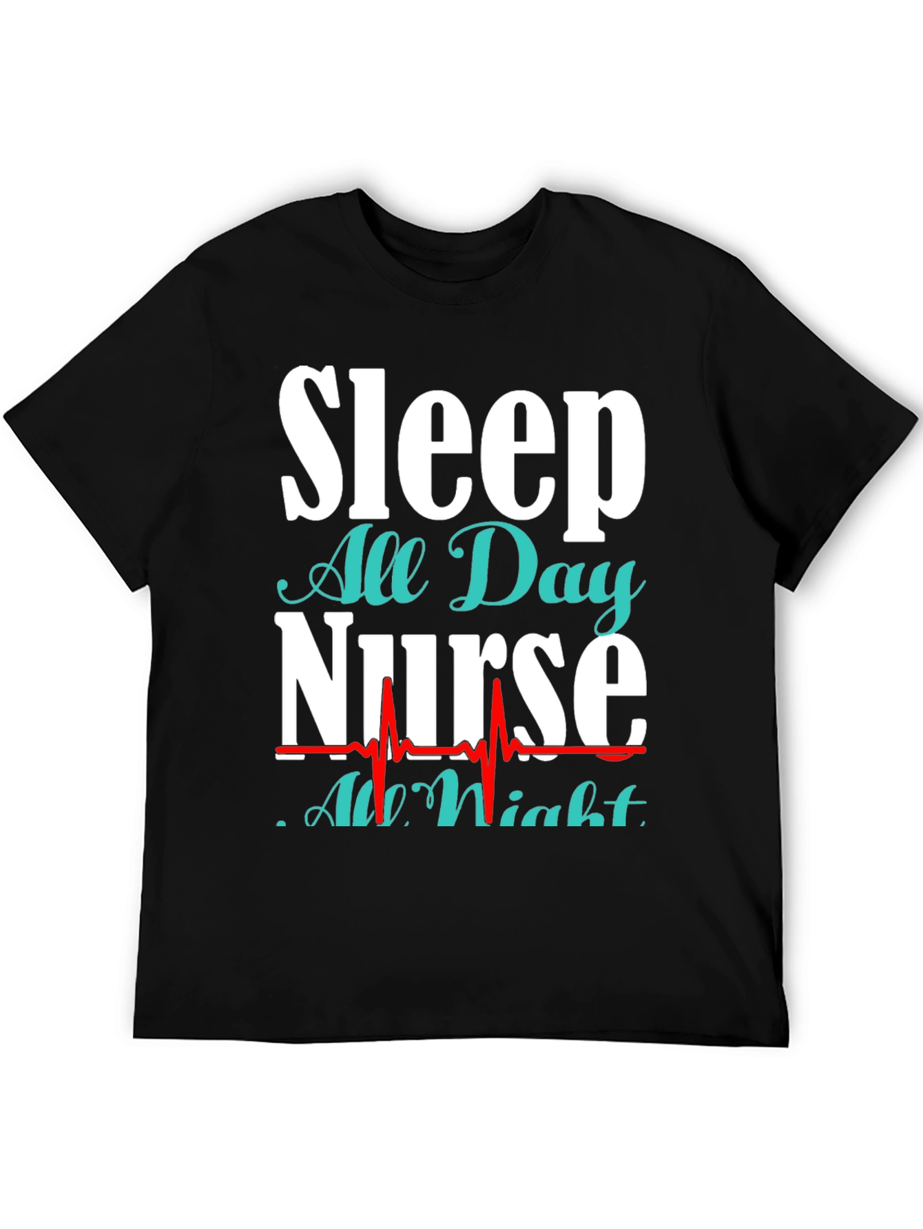 Black Sleep All Day Nurse T-Shirt view 5