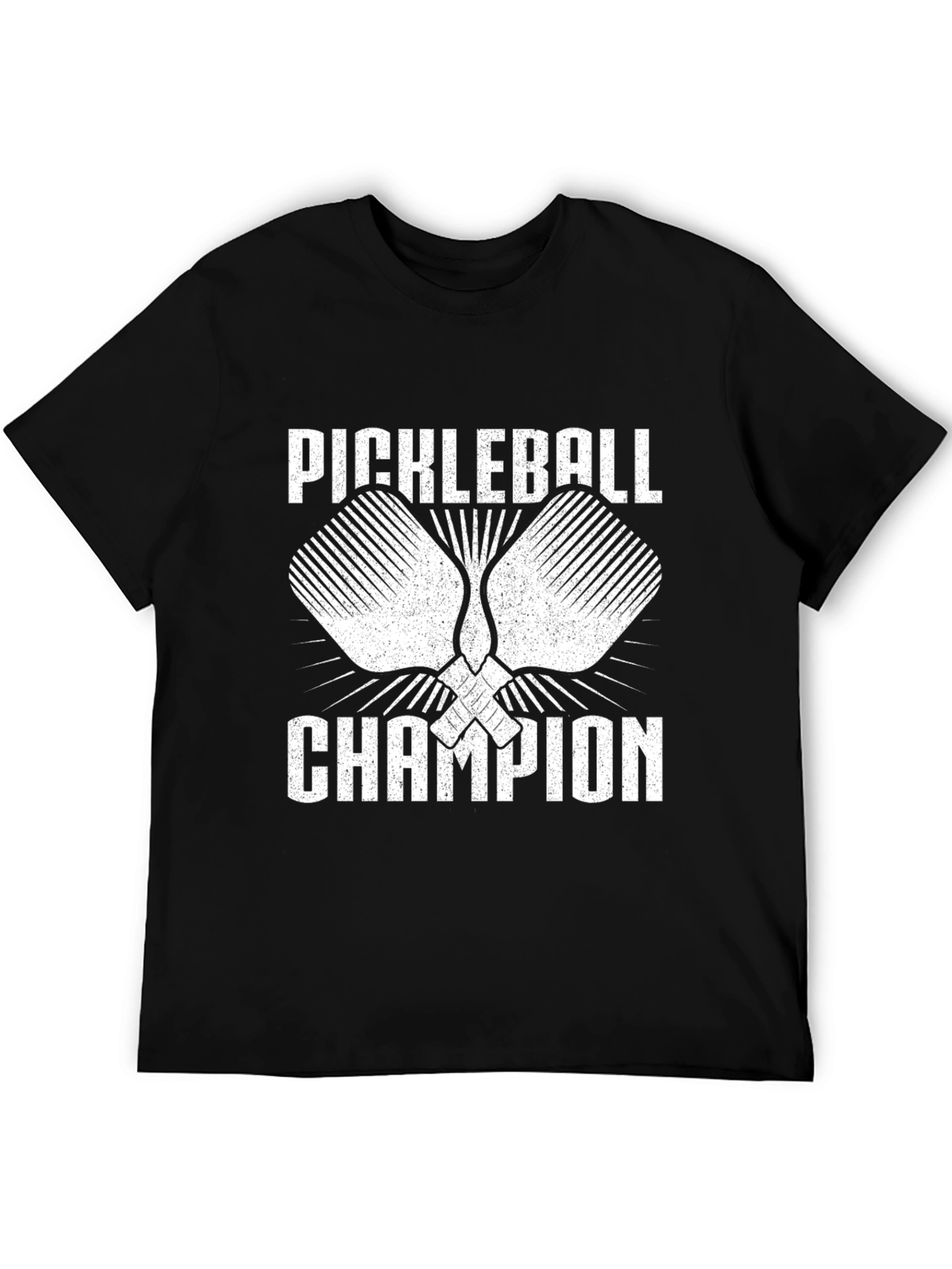 Black Pickleball Champion Graphic Tee - Black Cotton Shirt view 5