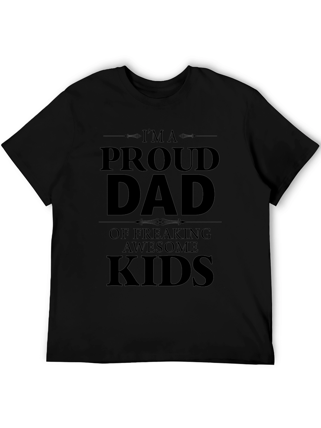 Black Proud Dad Graphic Tee - Black view 5