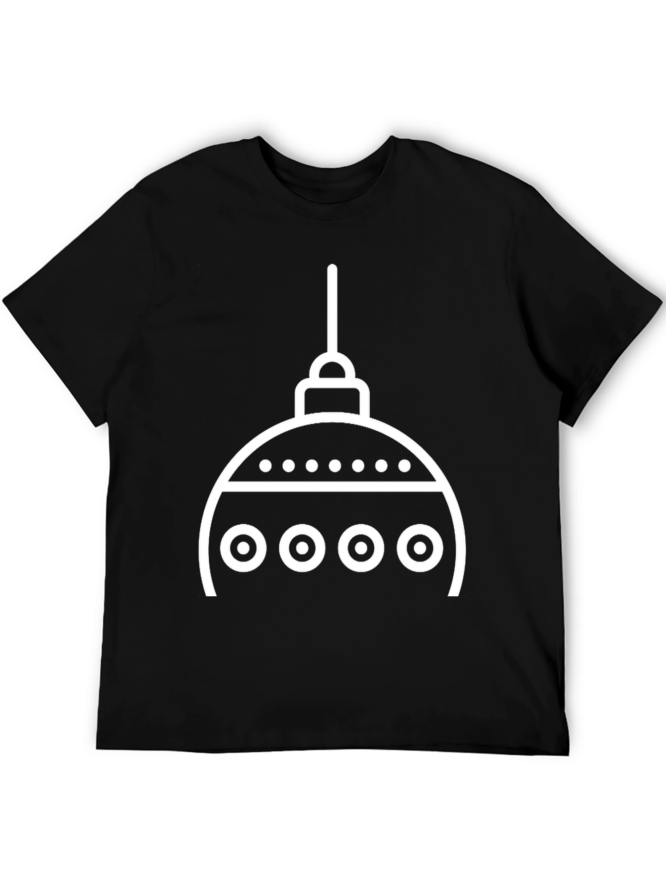 Black Minimalist Ornament Graphic Tee view 5