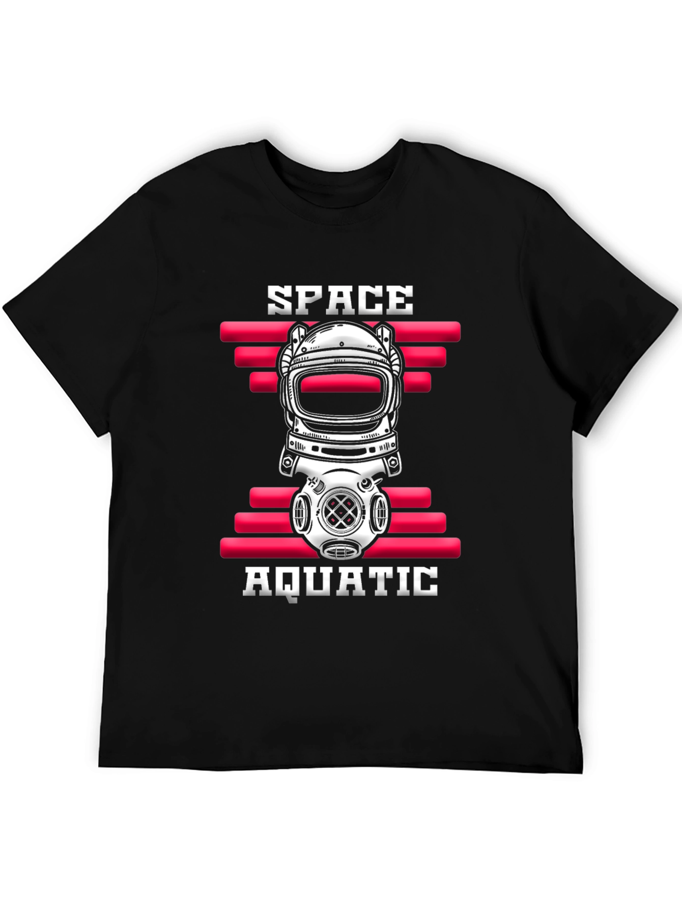 Black Space Aquatic T-Shirt - Unique Design view 5