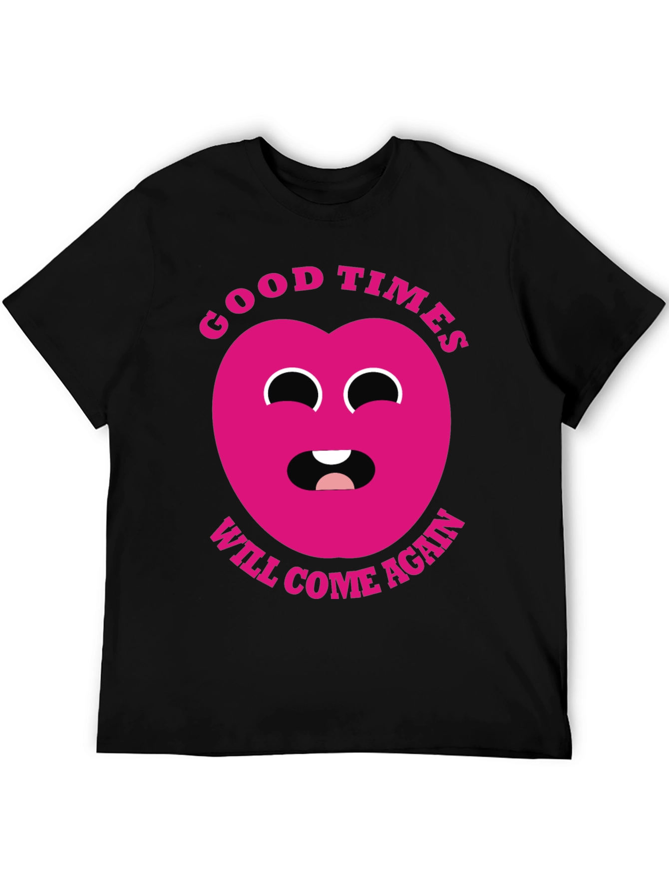 Black Good Times Heart Graphic T-Shirt - Black view 5