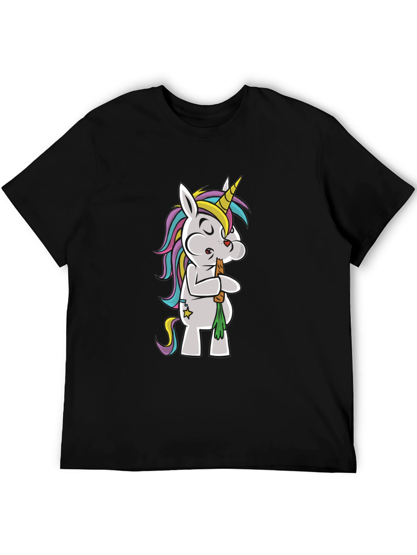 Black Unicorn Smoking Weed Funny T-Shirt view 5