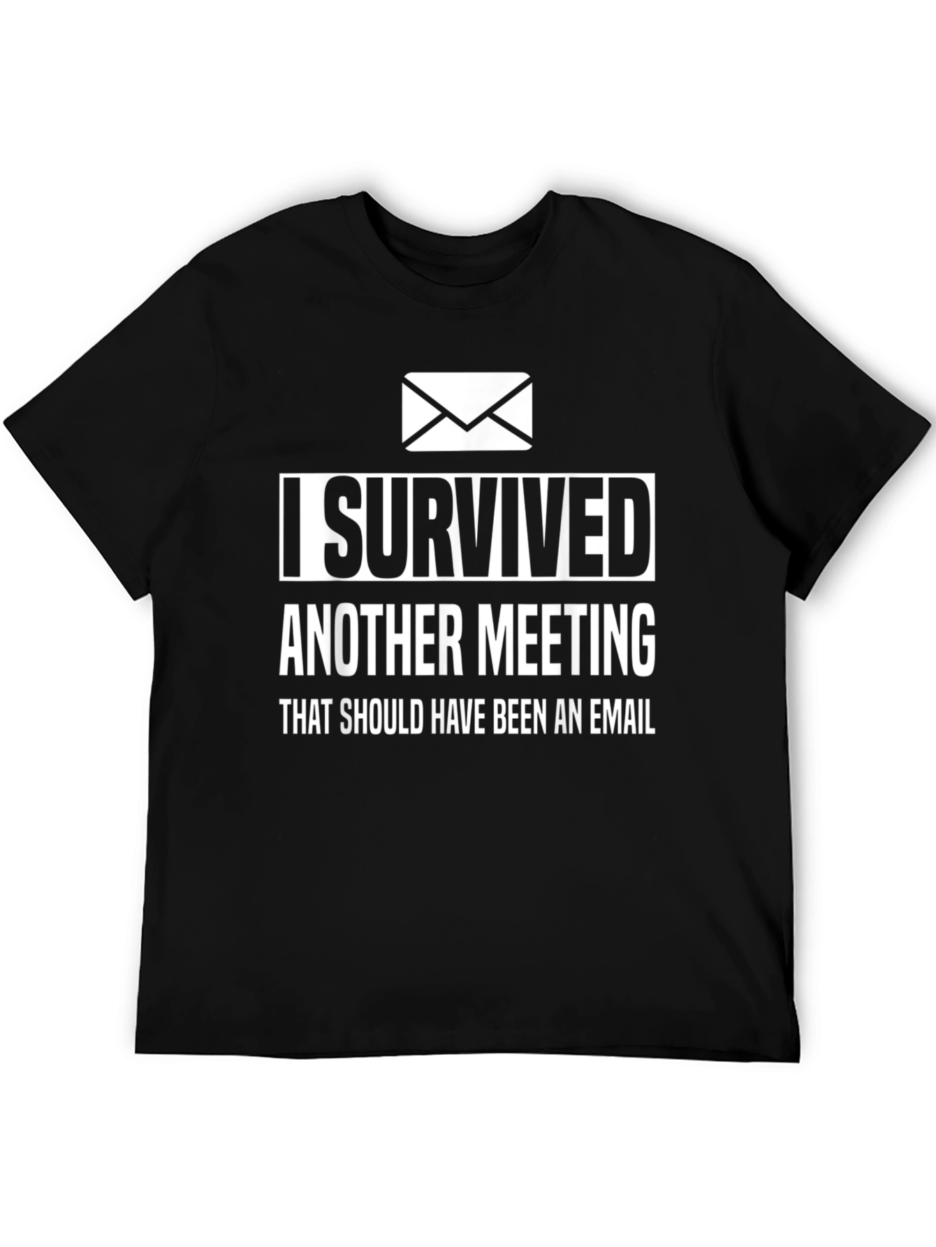 Black I Survived Another Meeting Black Graphic Tee view 5