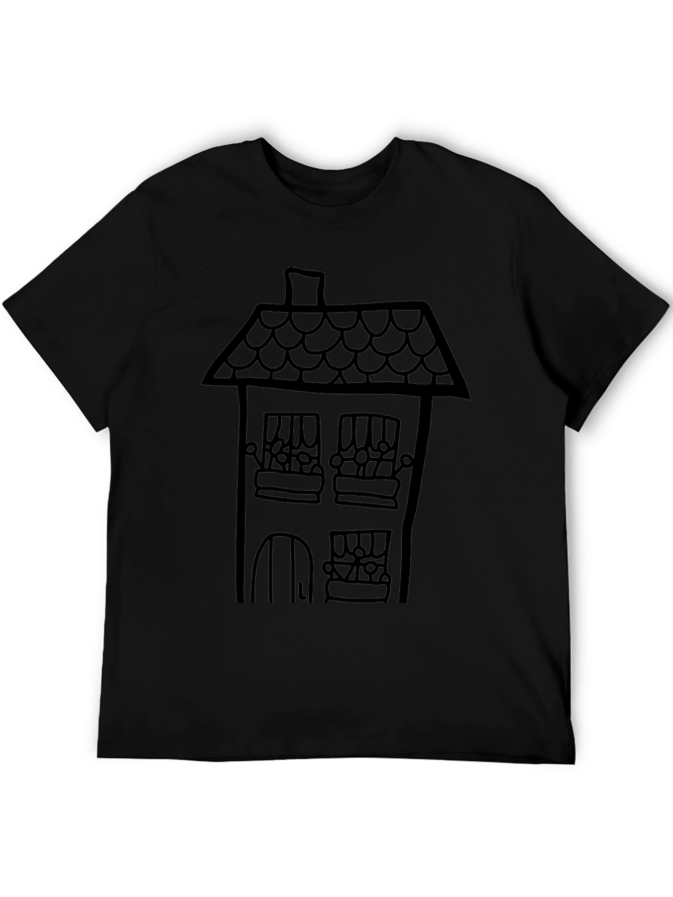 Black House Graphic Tee - Black Cotton Comfort view 5
