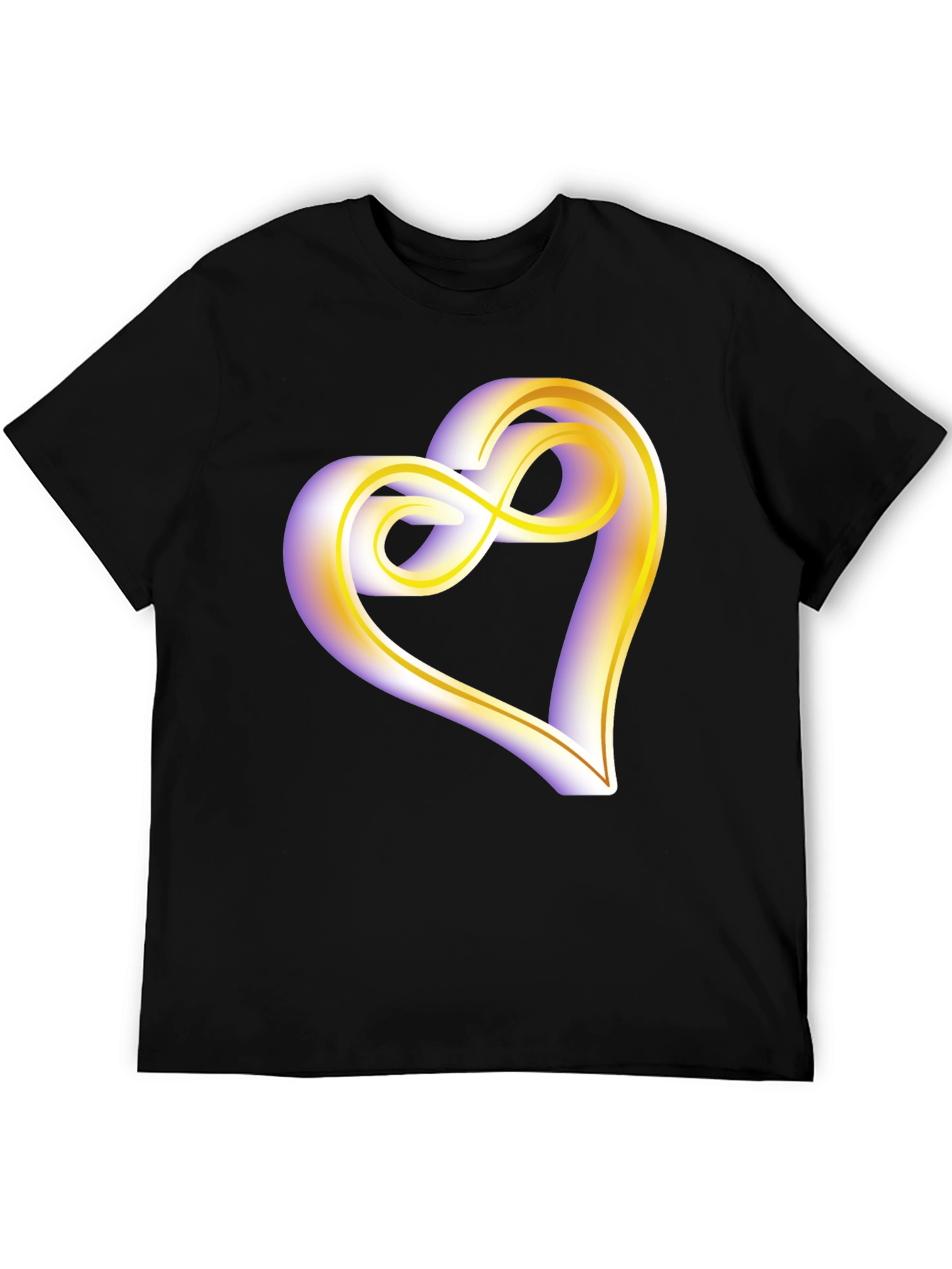 Black Heart Infinity Symbol Graphic Tee - Soft Black Cotton view 5